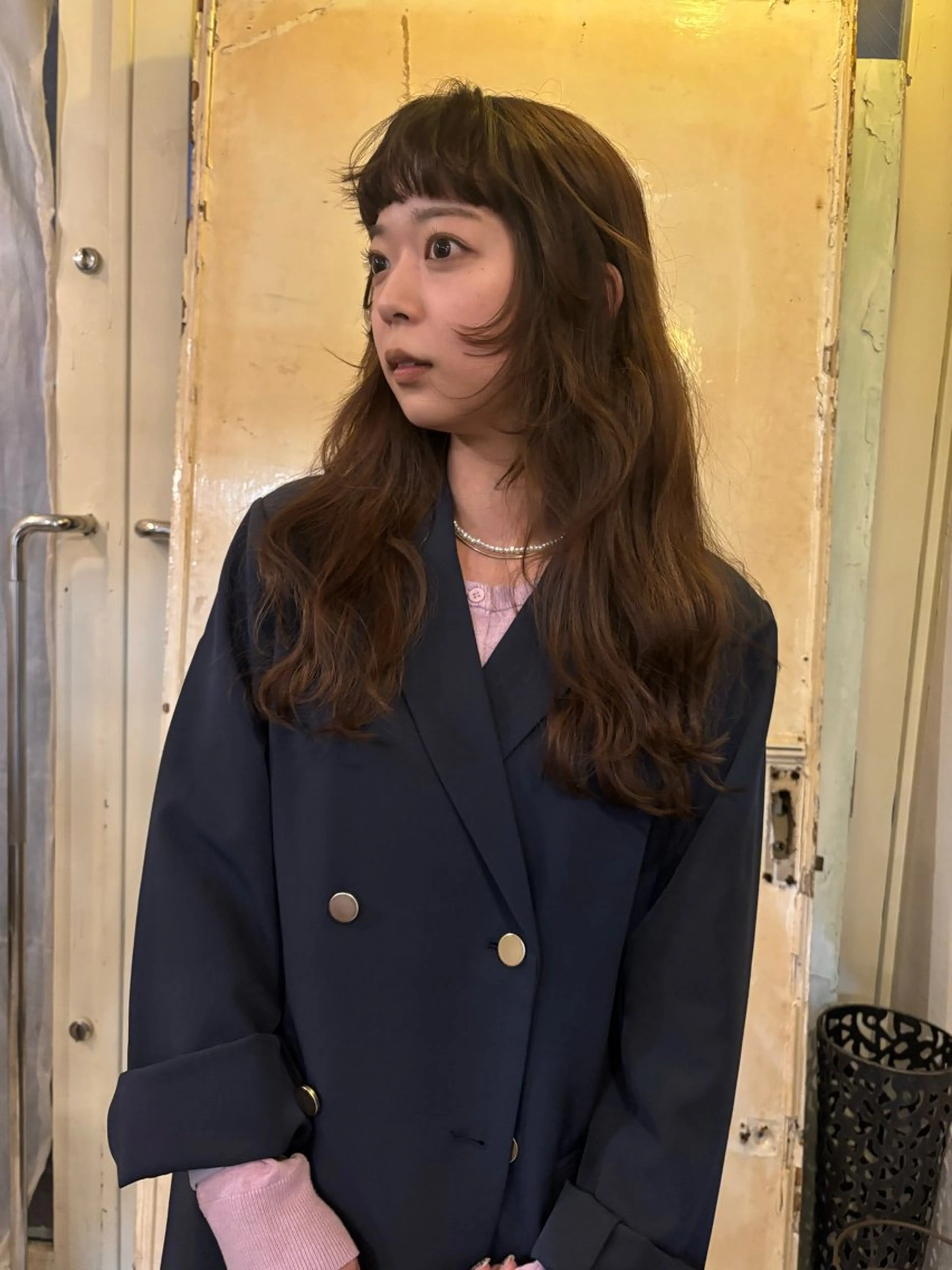 ロング 顔まわりレイヤー 顔周りカット レイヤーカット ヒラカホ/目黒/ ブリーチ/似合わせのヘアスタイル