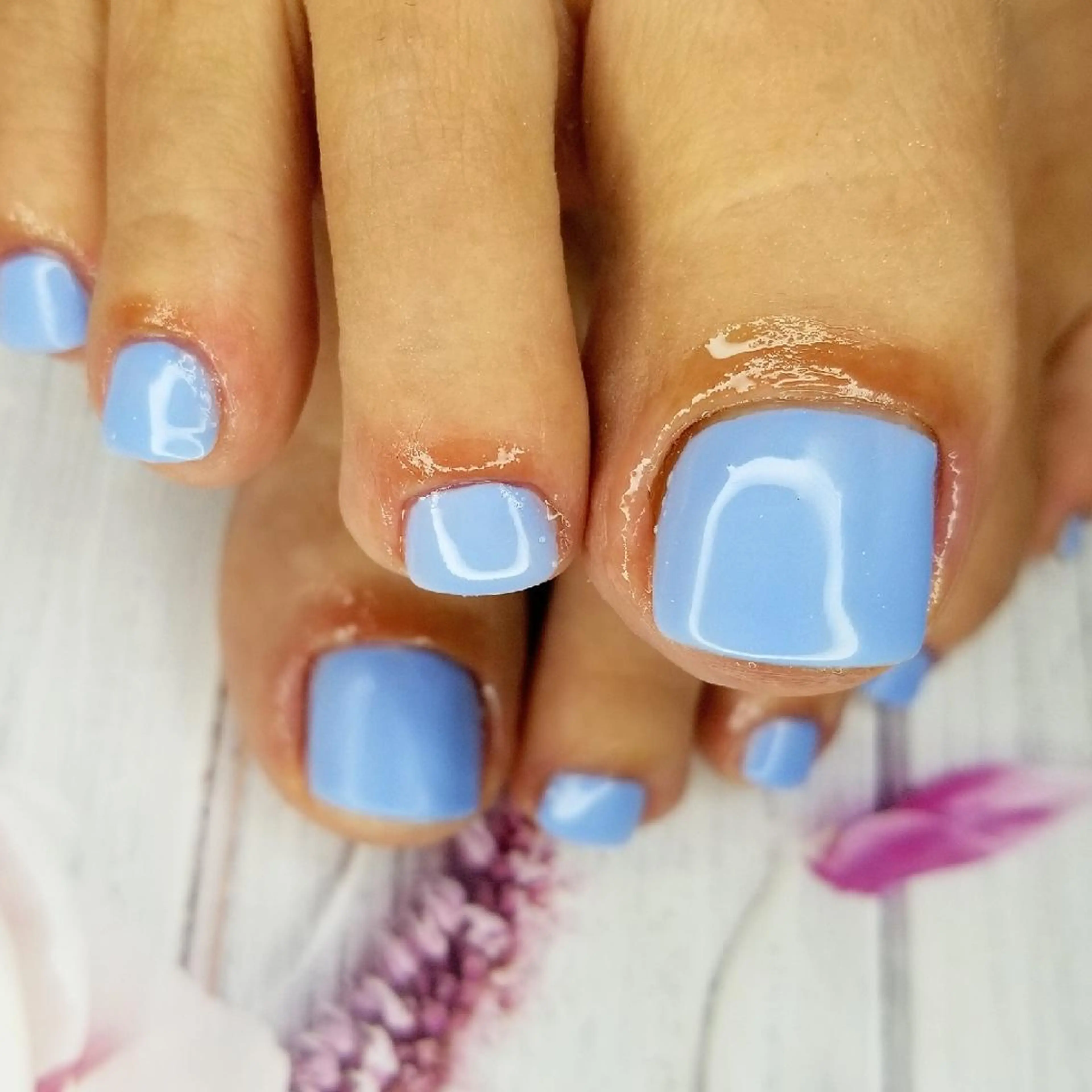 ネイル ブルー ワンカラーネイル シンプルネイル 夏ネイル 個人サロン saltnailのネイルデザイン