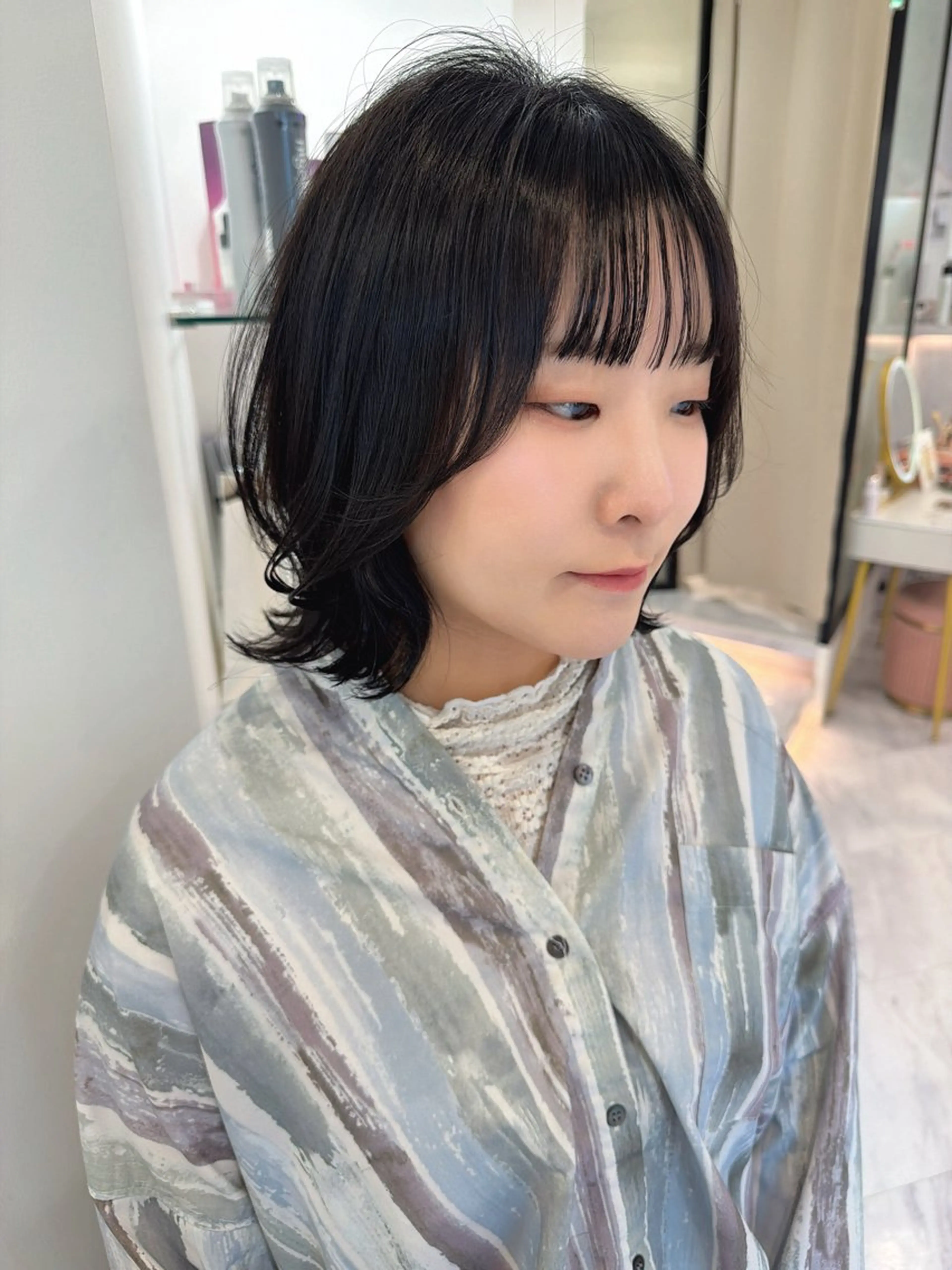 ミディアム カラー ボブレイヤー ボブ レイヤーカット カット ヘアカラー トリートメント SAYAKA 🍒／ボブ／暖色のヘアスタイル