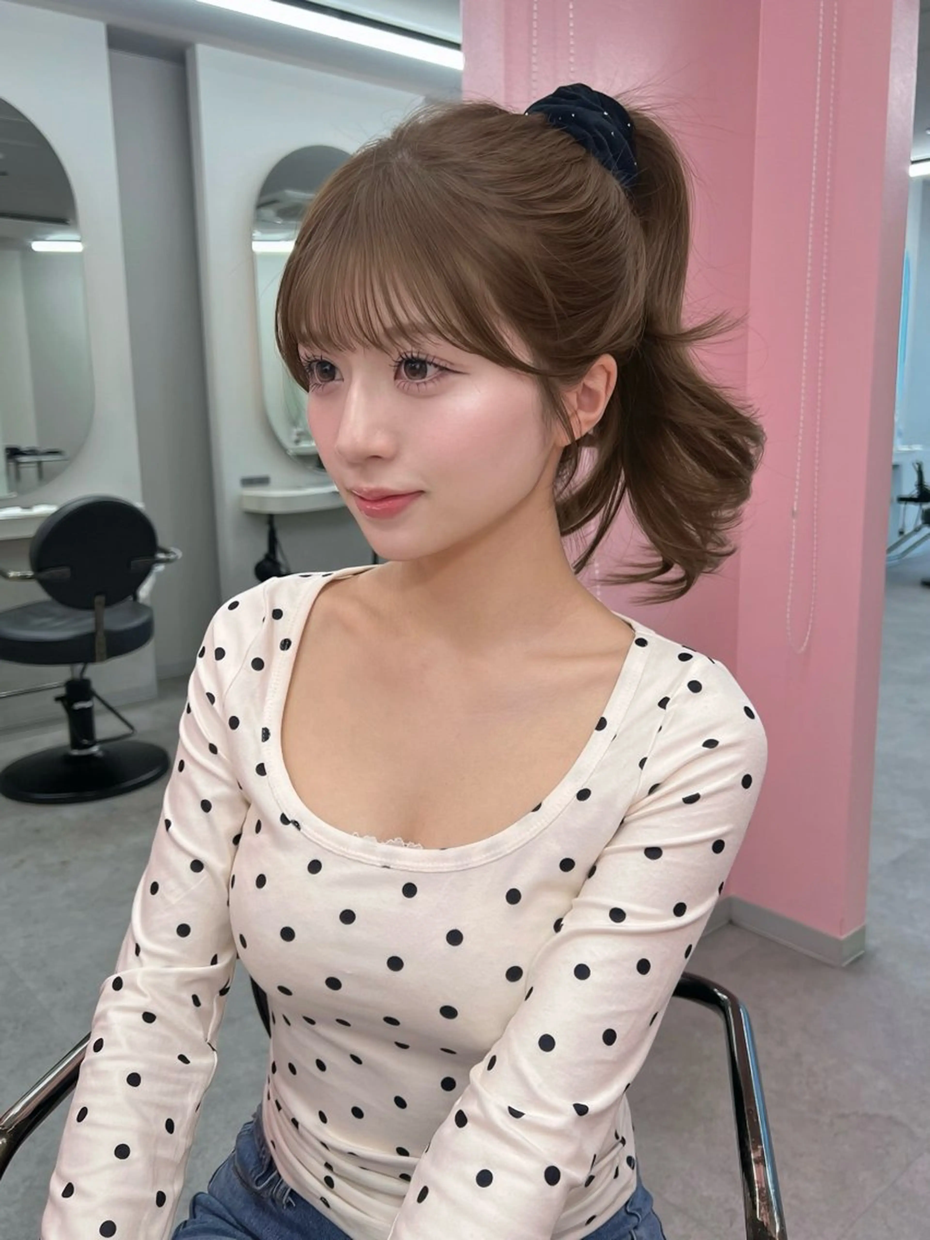 ミディアム カラー 髪質改善 韓国風ヘア レイヤーカット 小顔カット トリートメント カット ヘアカラー トリートメント ヘアセット 渋谷美容室/韓国ヘア /misakiのヘアスタイル