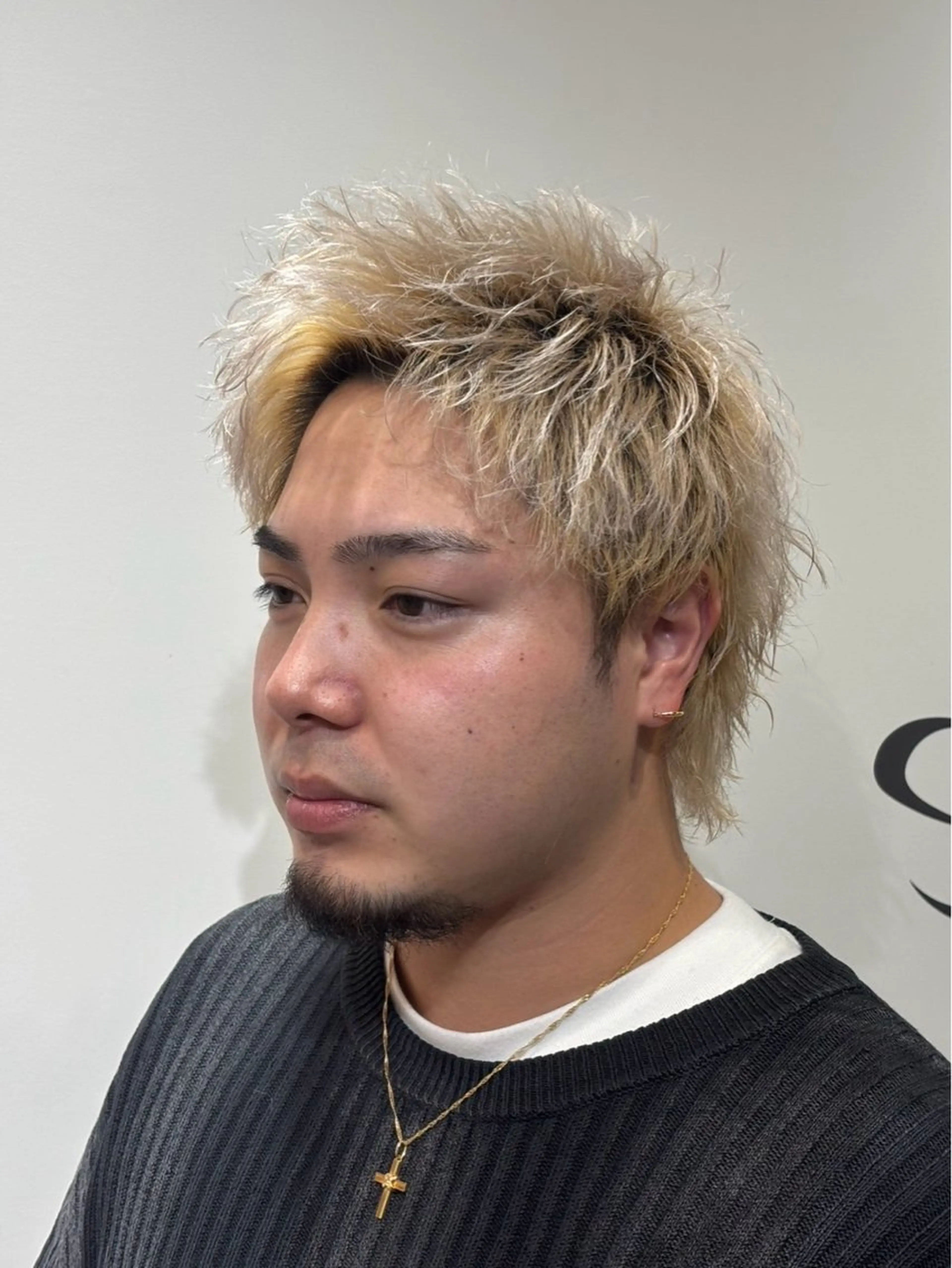 ショート カラー メンズ アップバング メンズハイトーン ハイトーンカラー ショートヘア カット トリートメント 【店長】メンズ職人 短髪　ハイトーン🔥のヘアスタイル