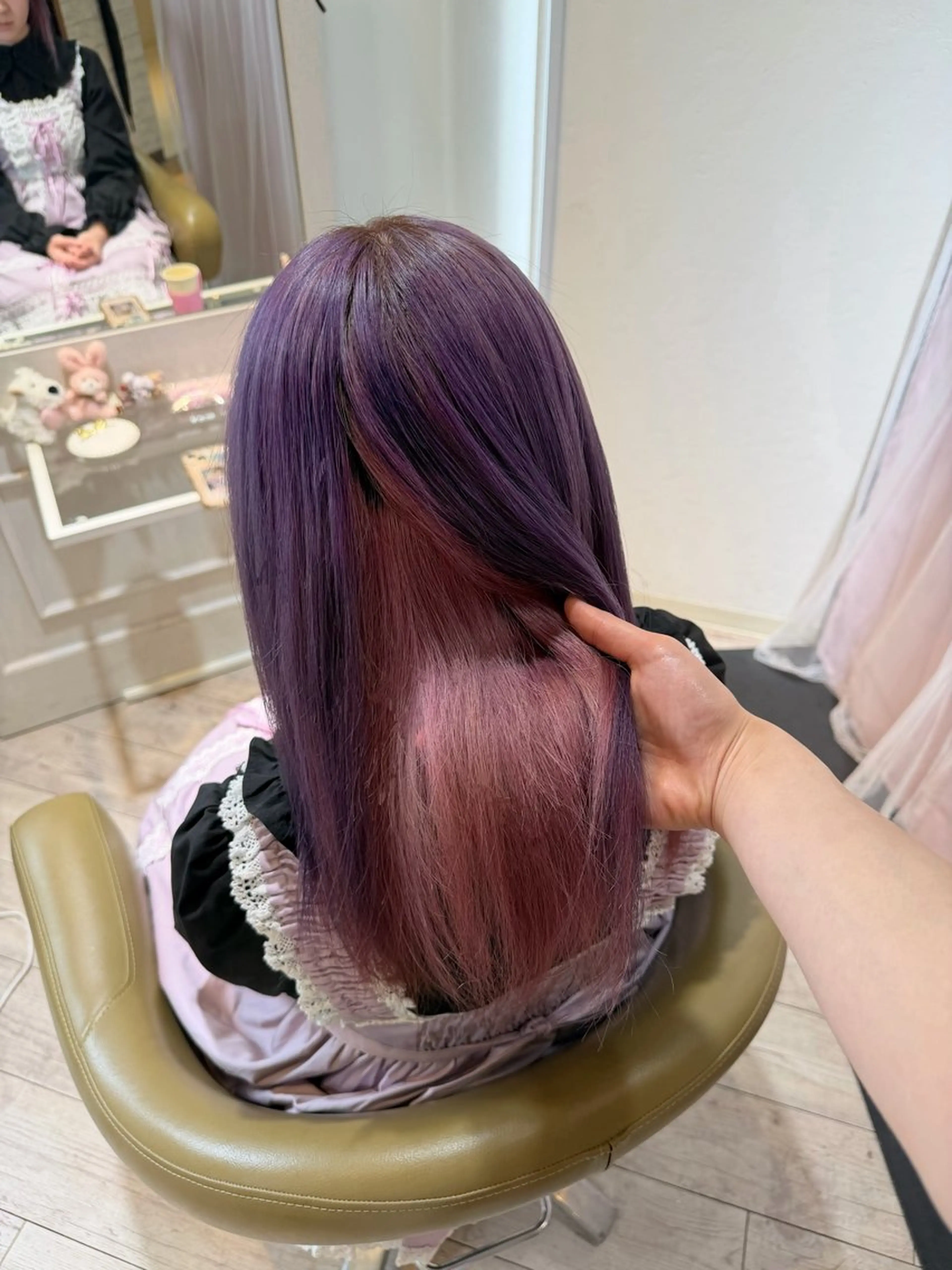 セミロング カラー ラベンダーカラー ピンクカラー ヘアカラー ハイトーン/アレンジ かなで⊹ ࣪ ˖⟡のヘアスタイル