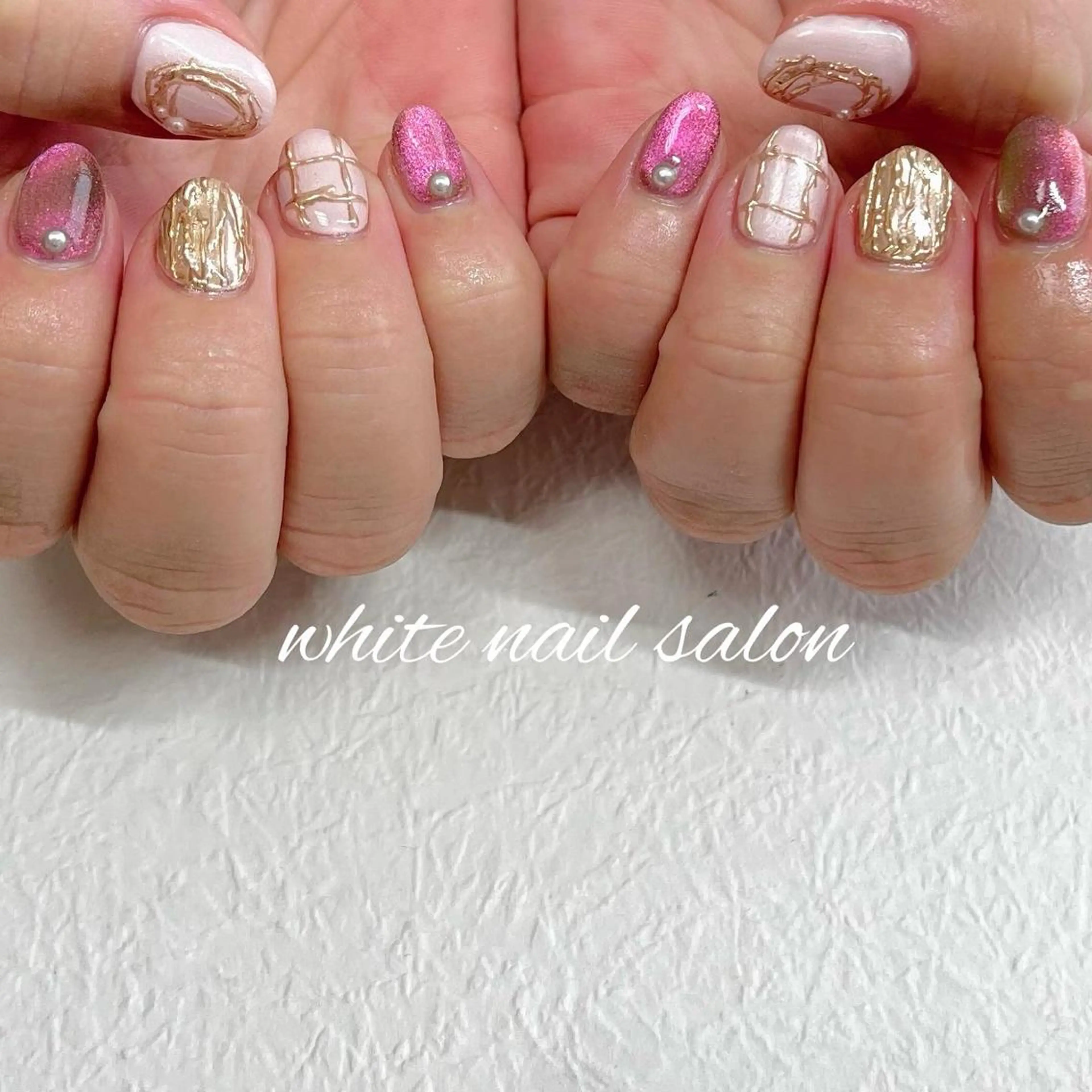 ネイル フットネイル ジェルネイル ハードジェル ラメ(グリッター) 持ち込み ハンドネイル white nail salonのネイルデザイン