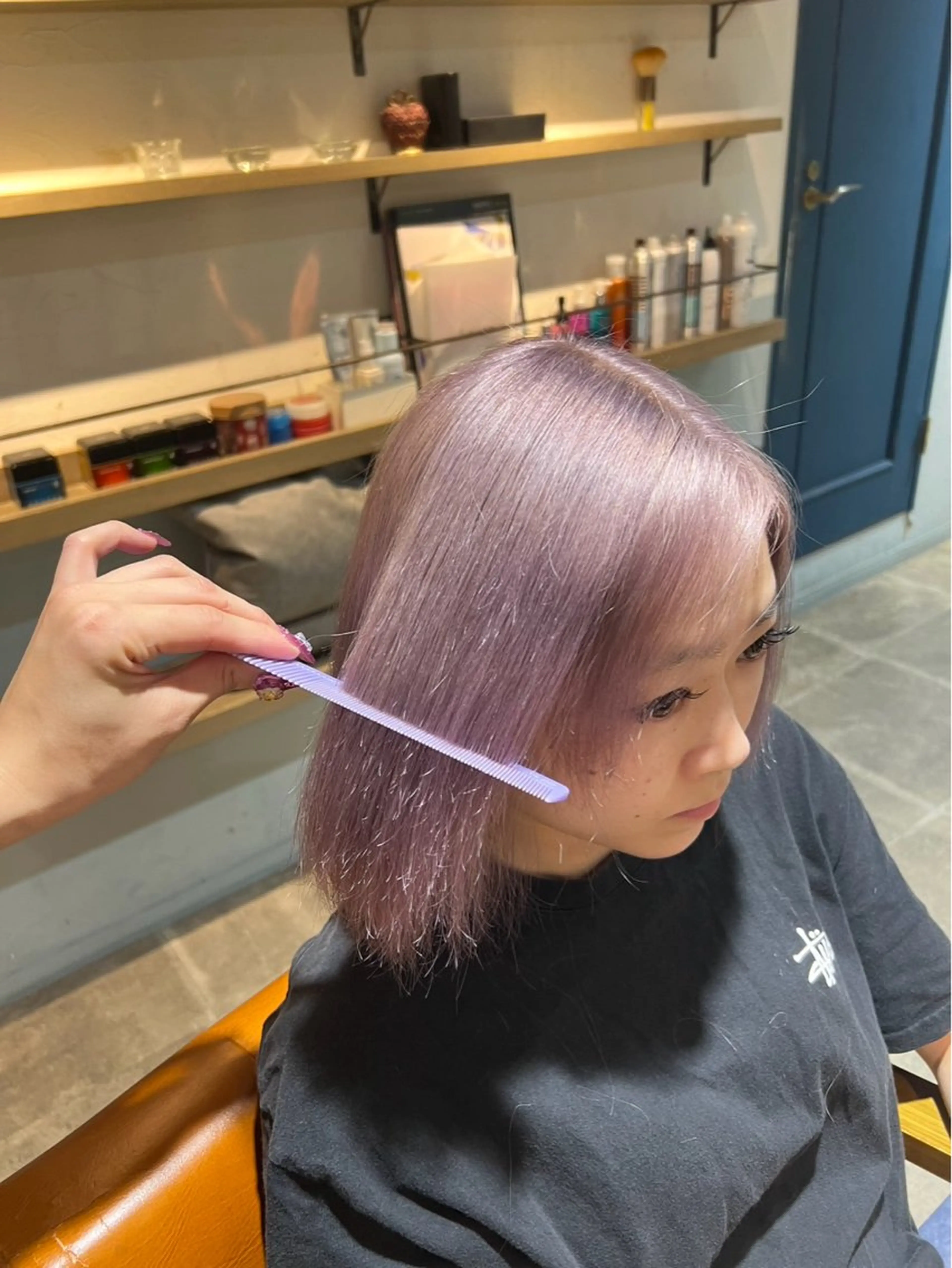 ショート ヘアカラー トリートメント 艶髪×透明感カラー ののかのヘアスタイル