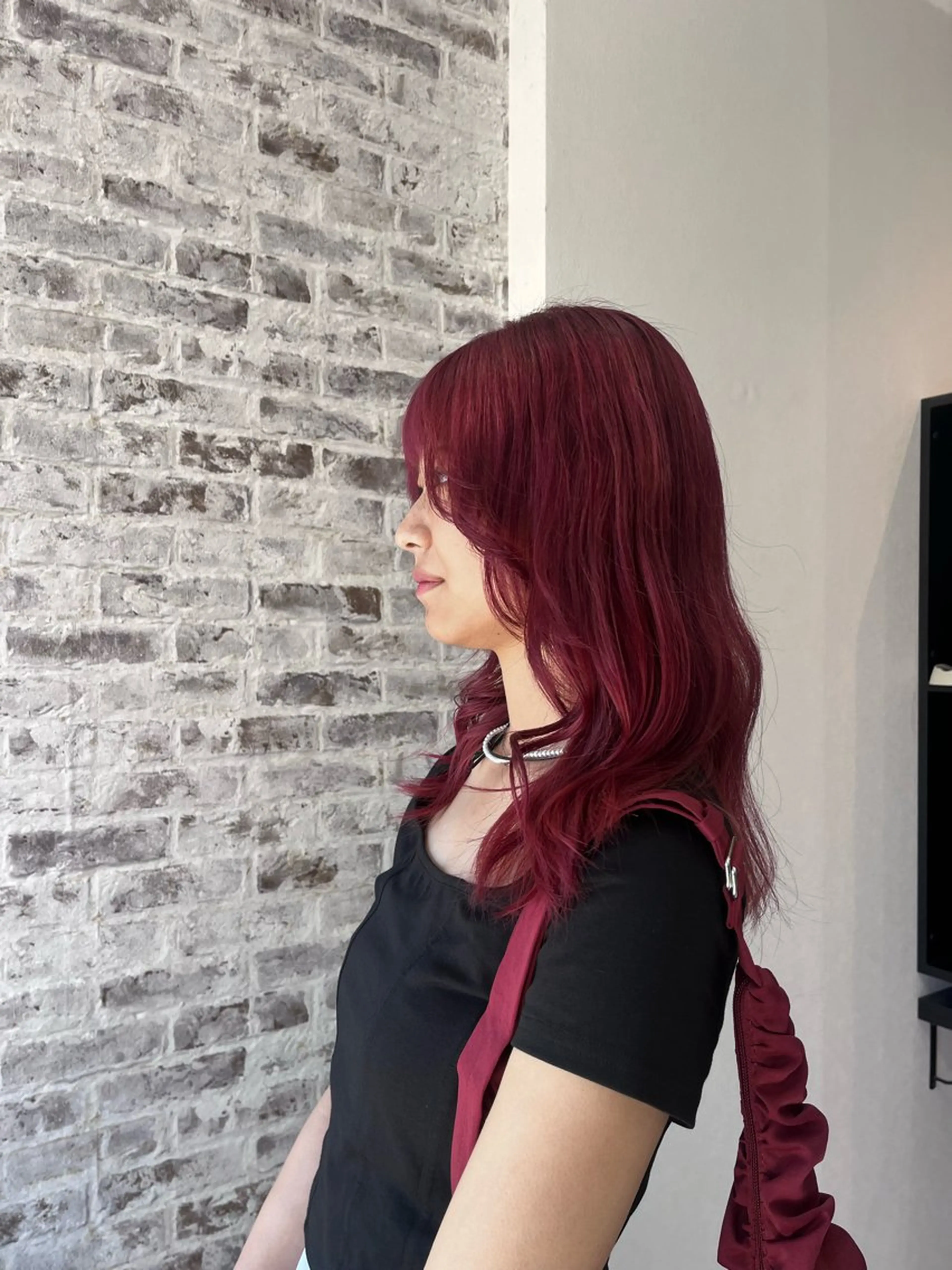 ロング カラー レッドカラー yuuka charmのヘアスタイル