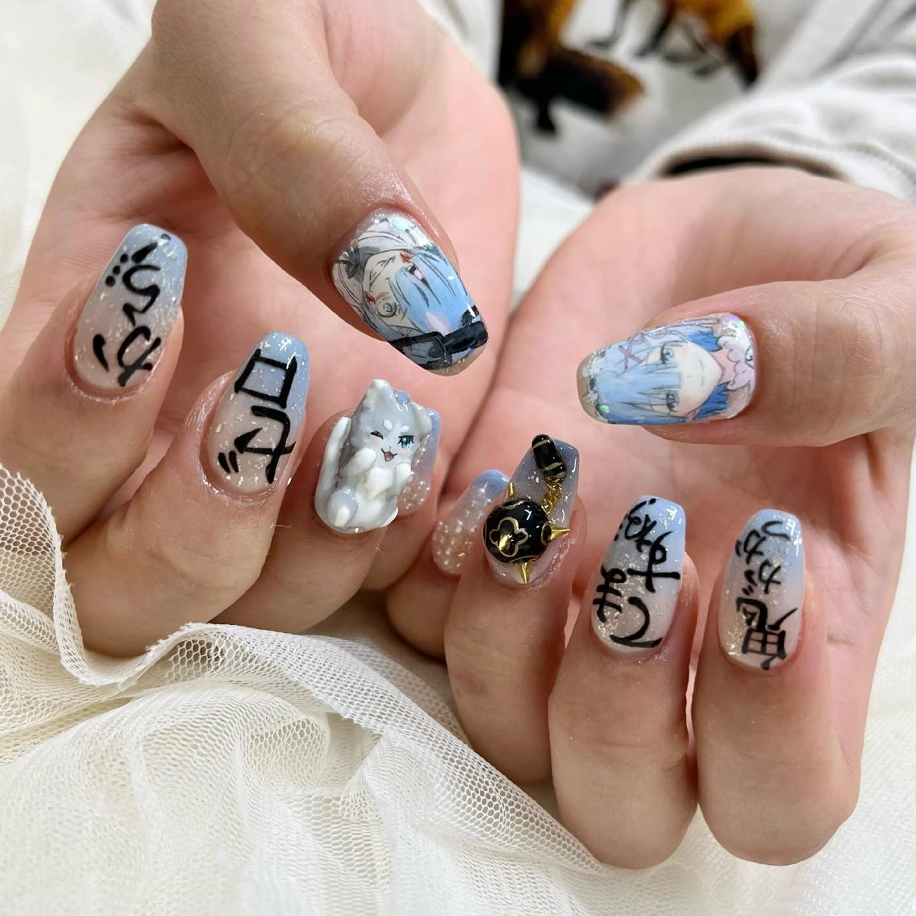 セミロング ハンドネイル 池袋痛ネイル Nok. 渡辺のネイルデザイン