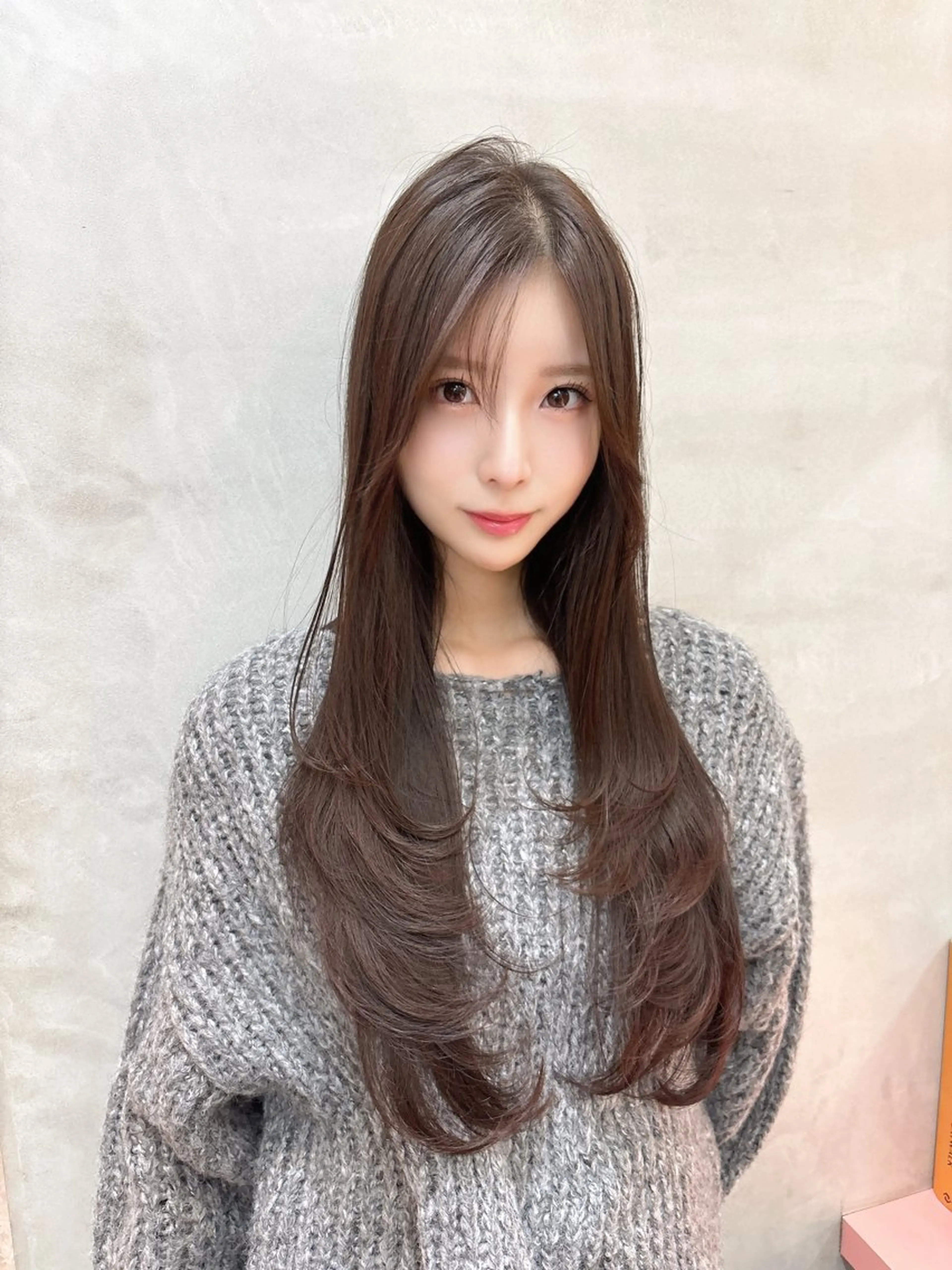 ロング カット ヘアカラー トリートメント ♥韓国レイヤー/透明 感カラー/目黒慎太郎のヘアスタイル