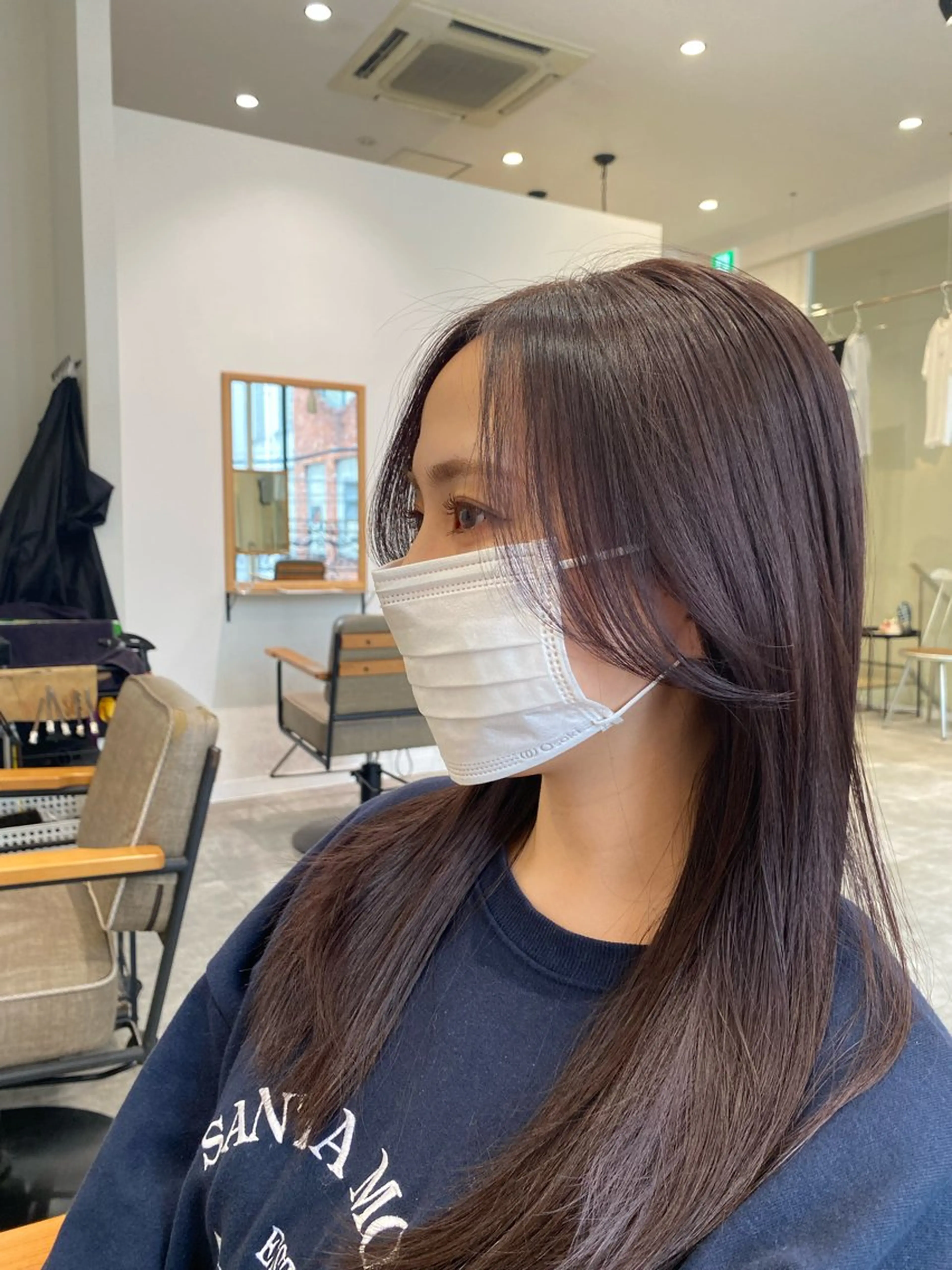 ミディアム レイヤーカット サイドバング Keshiki大名 安部 真輝のヘアスタイル