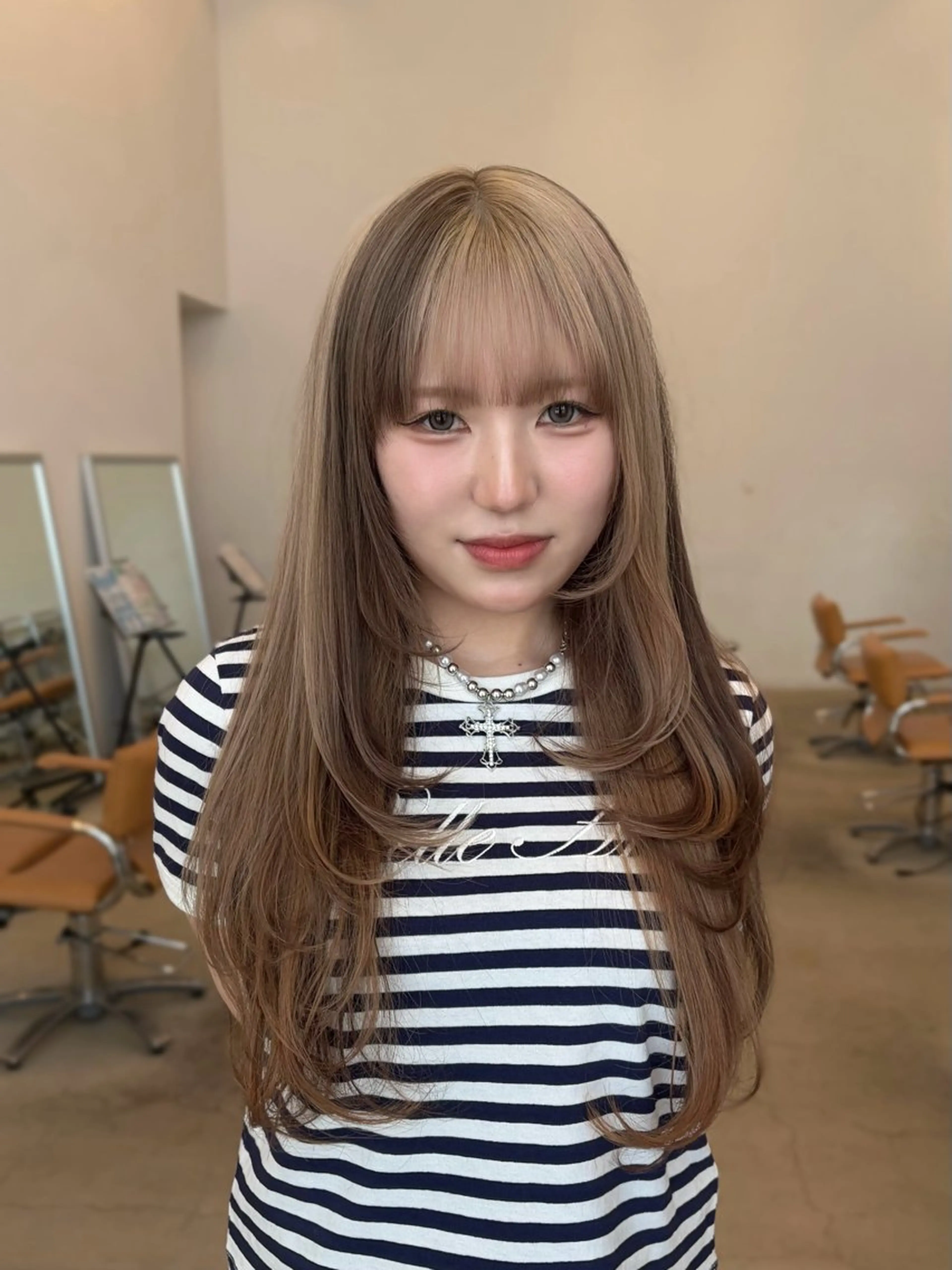 ロング ヘアカラー トリートメント 羽鳥 菜々子のヘアスタイル