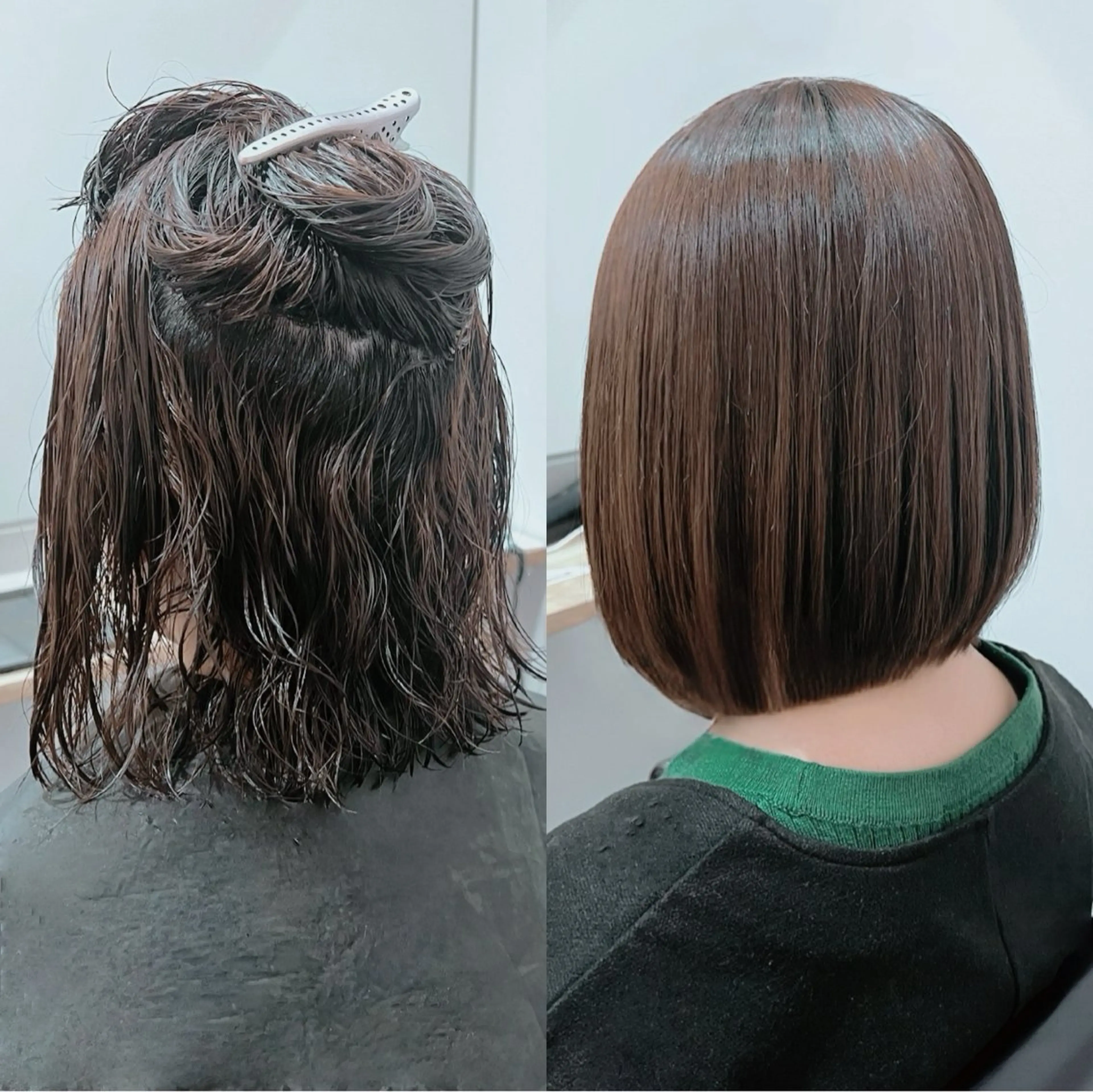 ミディアム パーマ 髪質改善 縮毛矯正 小野 ふみこのヘアスタイル