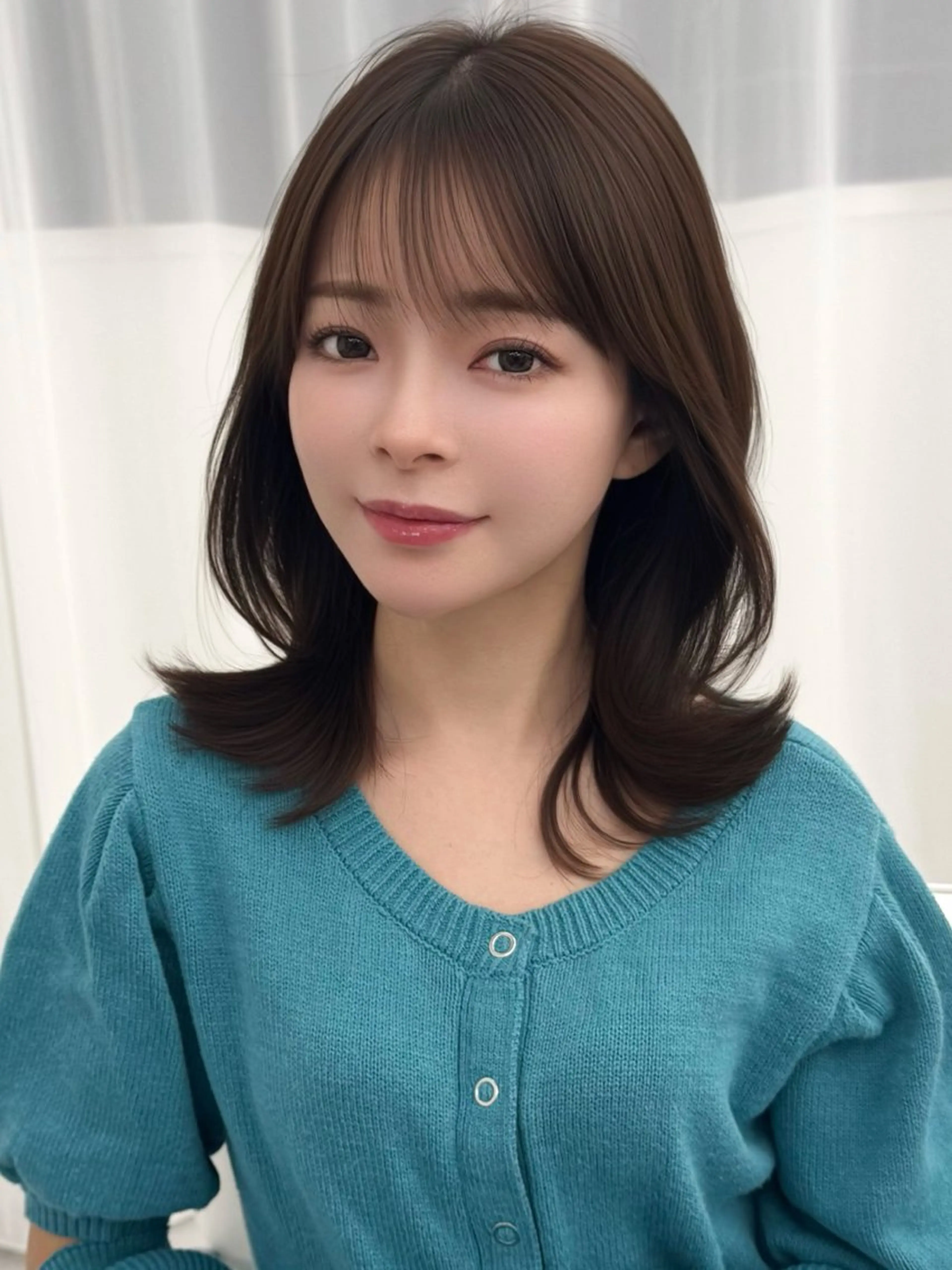 ミディアム カラー ヘアアレンジ カット ヘアカラー トリートメント 顔周り&ミディアム 特化/池袋/kokiのヘアスタイル