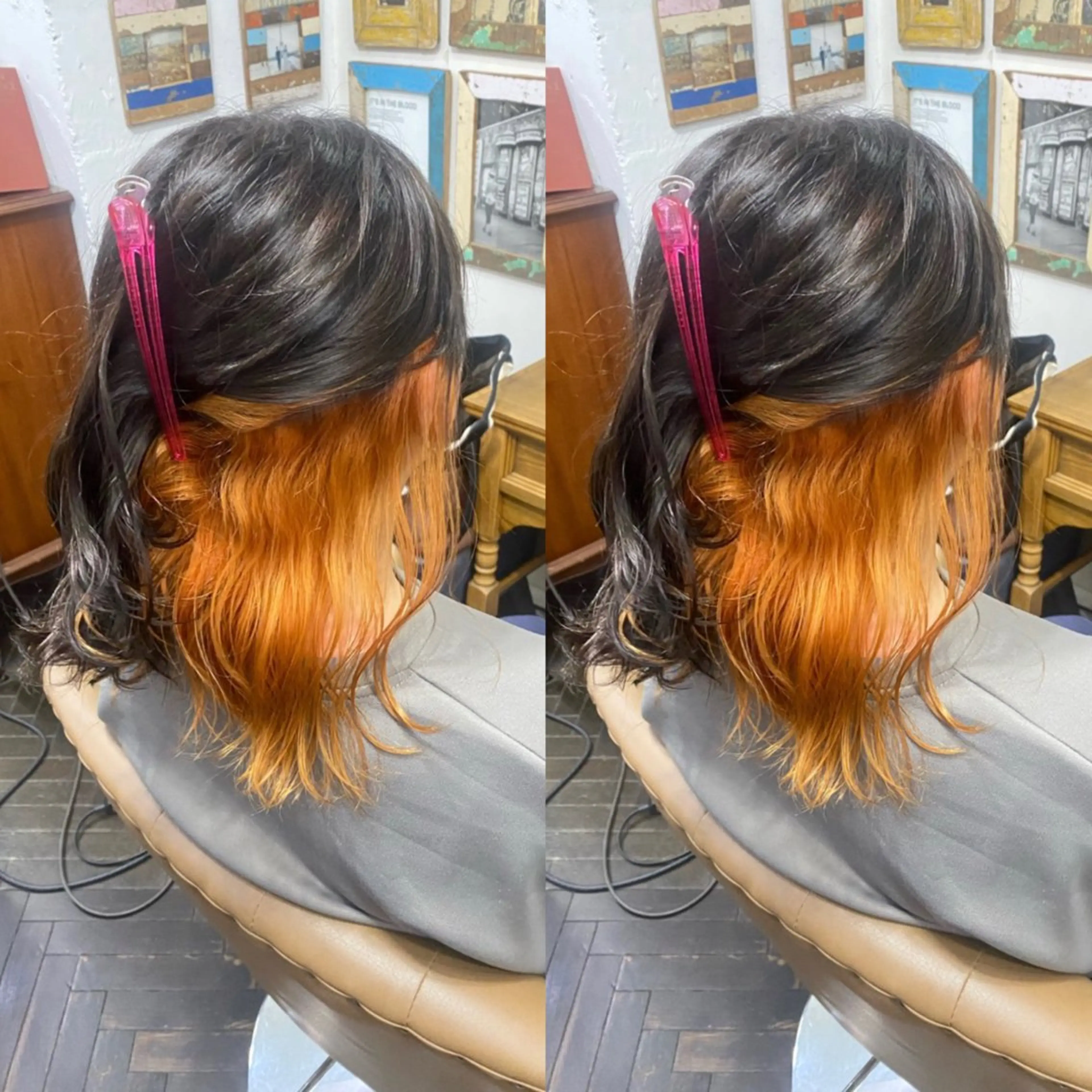 ミディアム カラー オレンジ 💎ハイトーン/艶 カラー モエカ💎のヘアスタイル