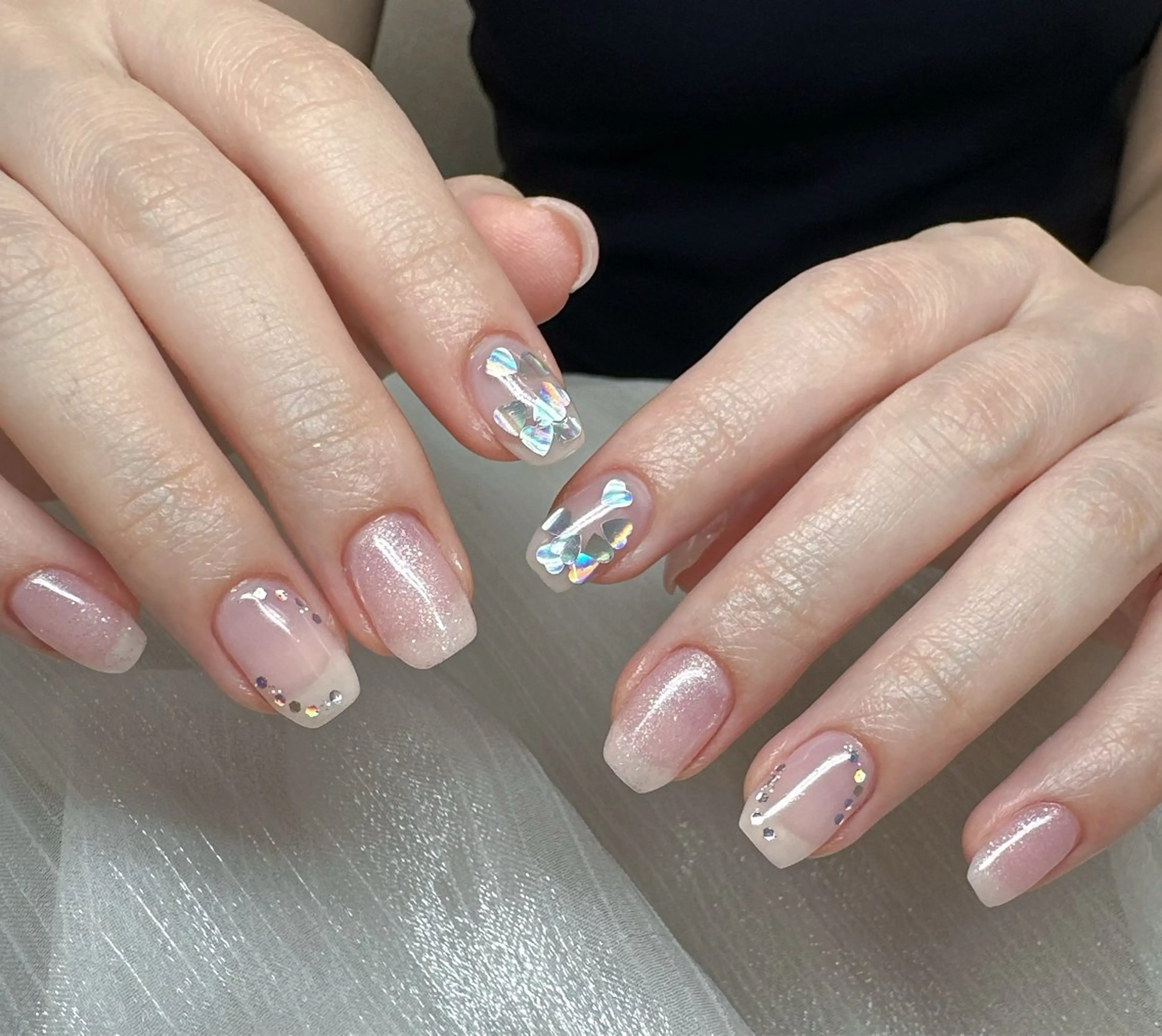 ネイル ハンドネイル Kaka_ パラジェル、長さだしのネイルデザイン