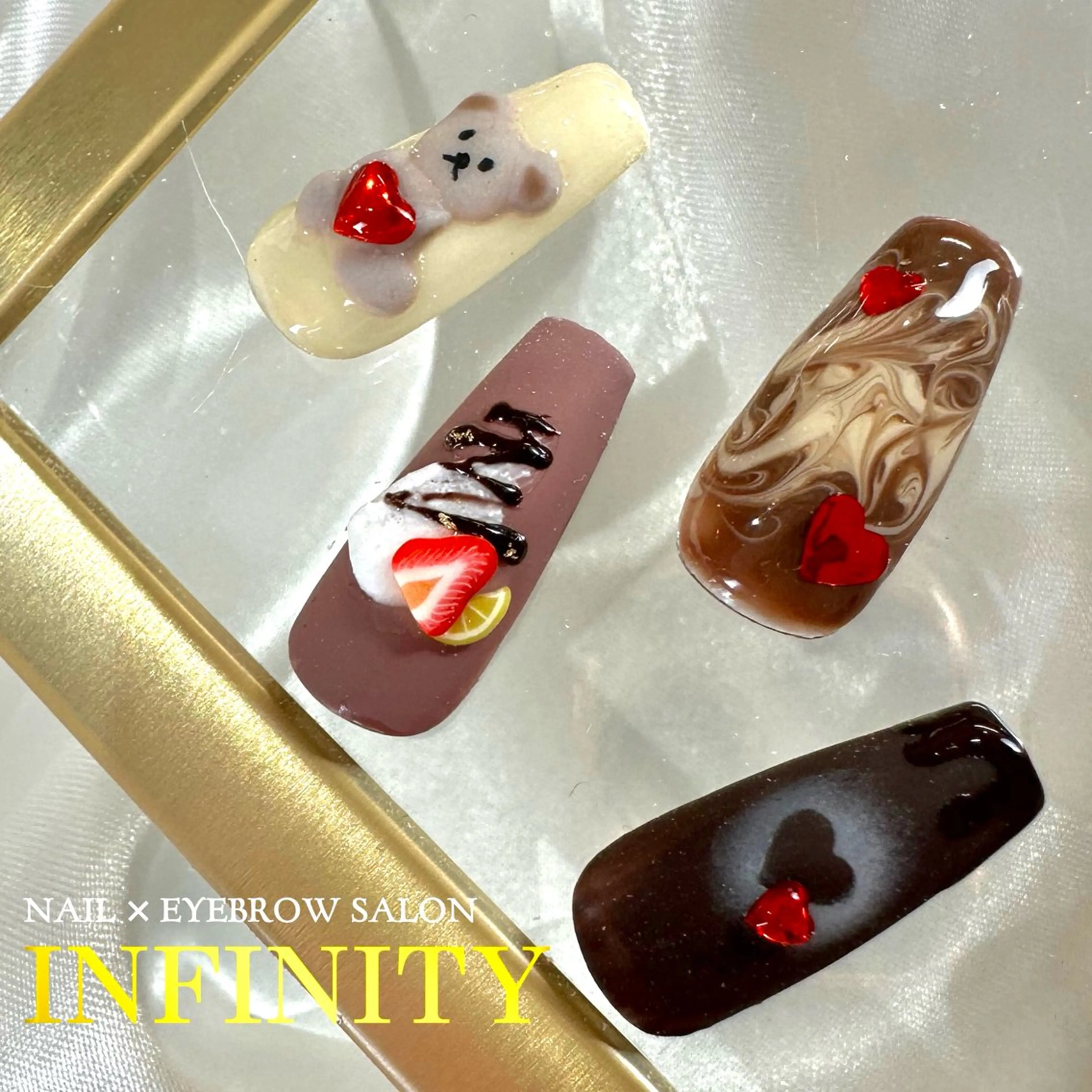 ネイル バレンタイン ハンドネイル INFINITY Sachiのネイルデザイン