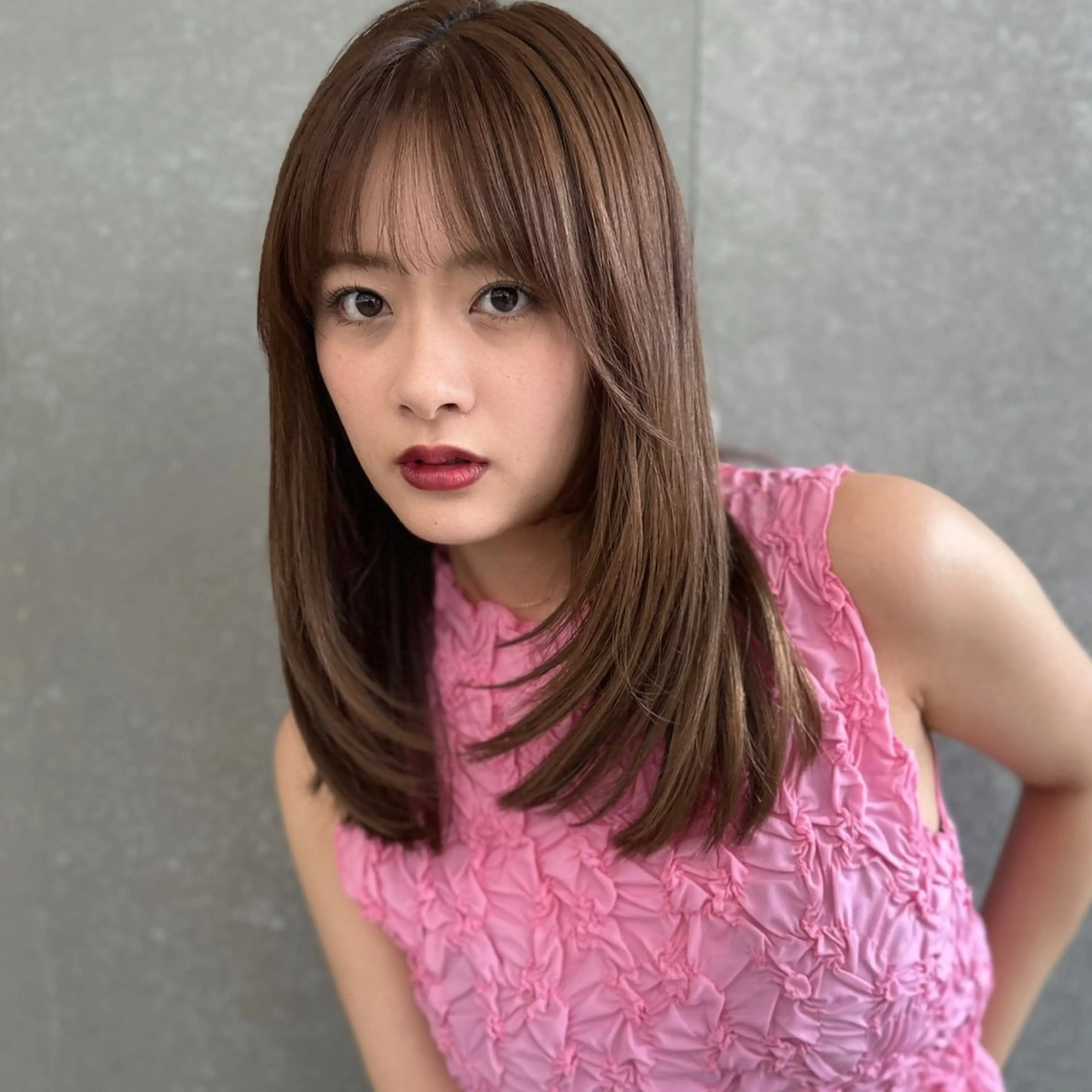 セミロング カラー ヘアカラー 韓国ヘア/レイヤー Londエレンのヘアスタイル