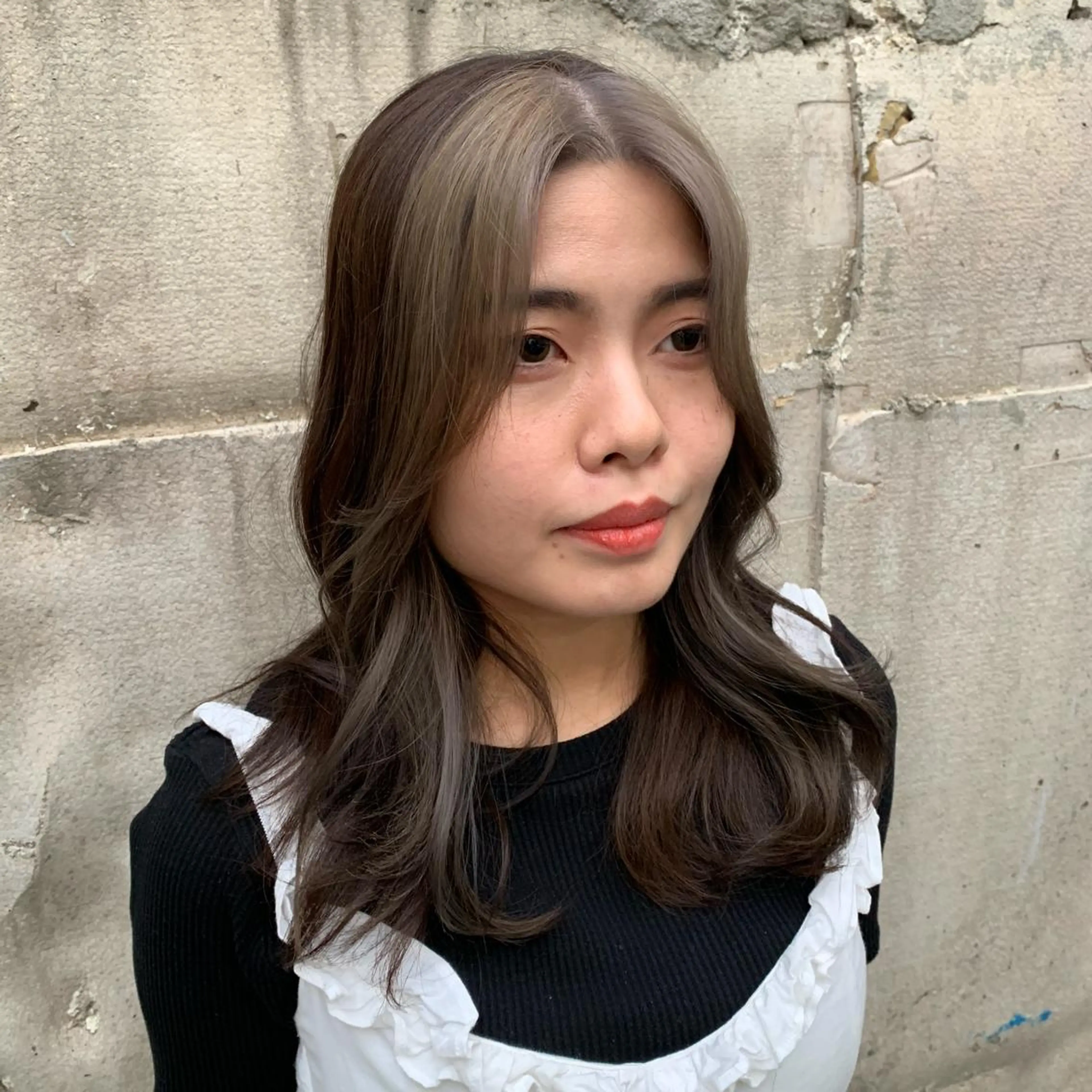 ロング カラー ミストバング 韓国×巻ける髪質改善 💍maki💍のヘアスタイル