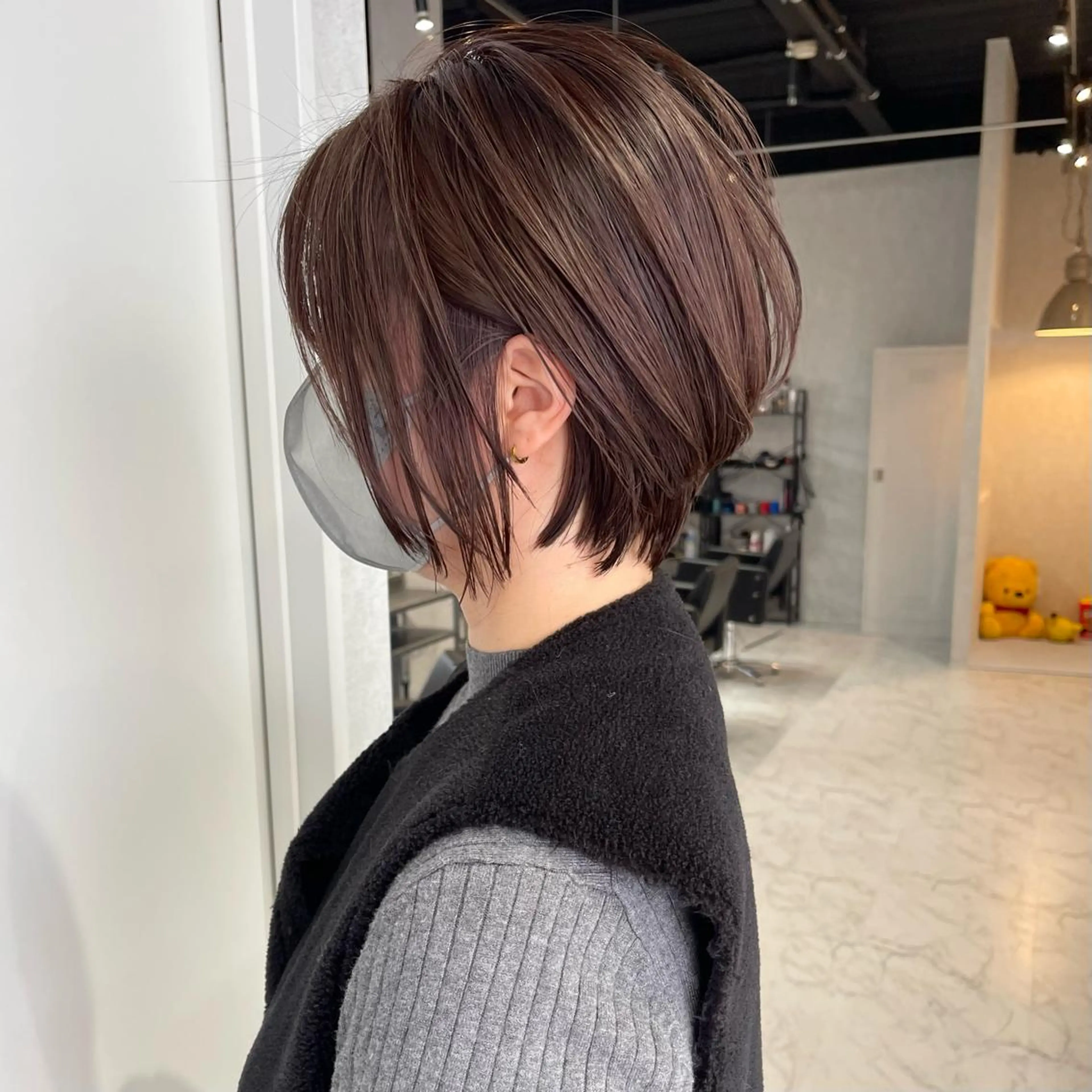 ショート カラー バレイヤージュ デザインカラー ハイライトカラー 外国人風カラー ハイライト アンドウ ユウ/ レイヤーカット/韓国のヘアスタイル