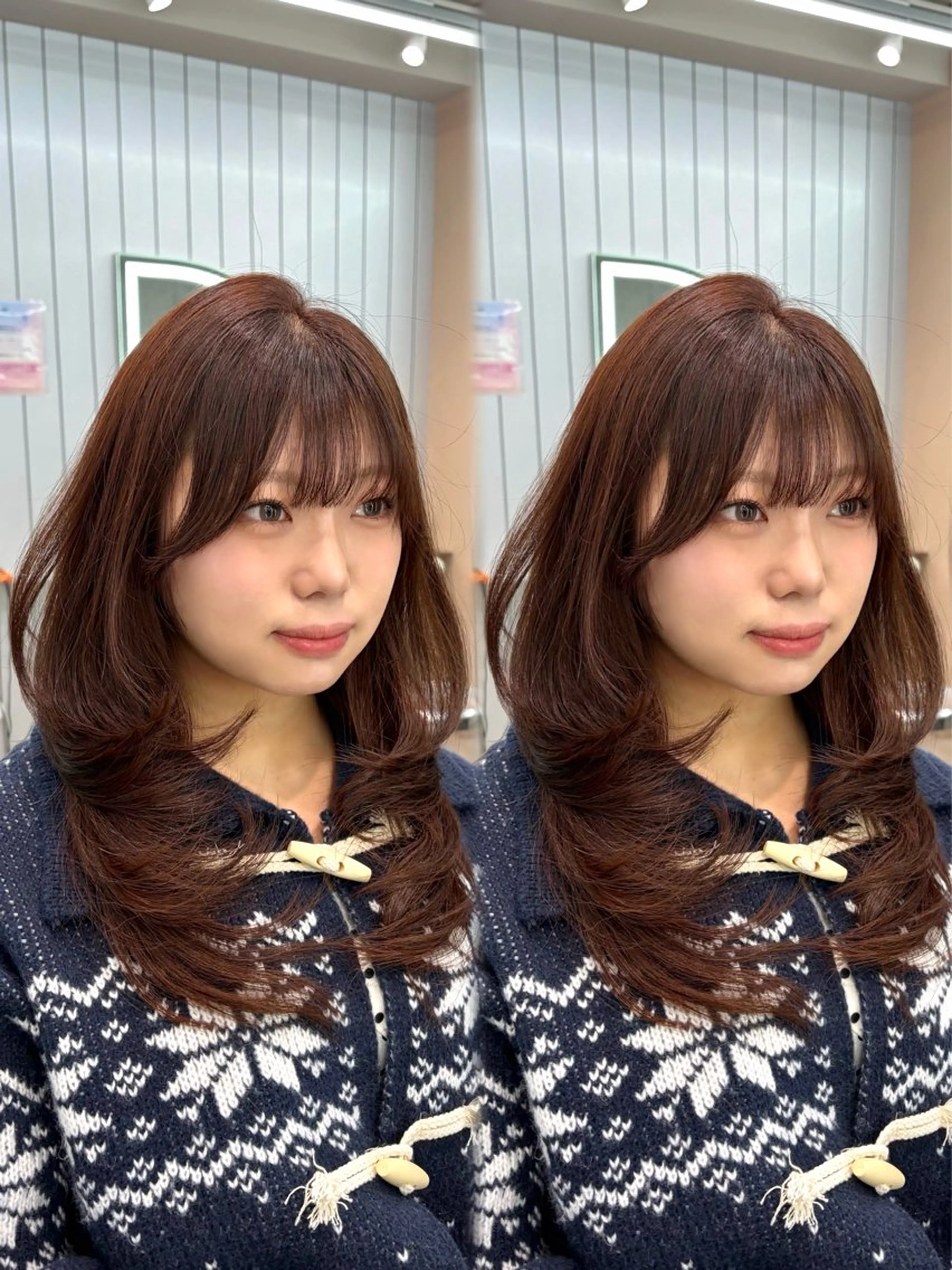 セミロング くびれヘア ハッシュカット レイヤーカット 似合わせカット カット ヘアカラー トリートメント 大宮🤍縮毛矯正 レイヤー🪽なるのヘアスタイル