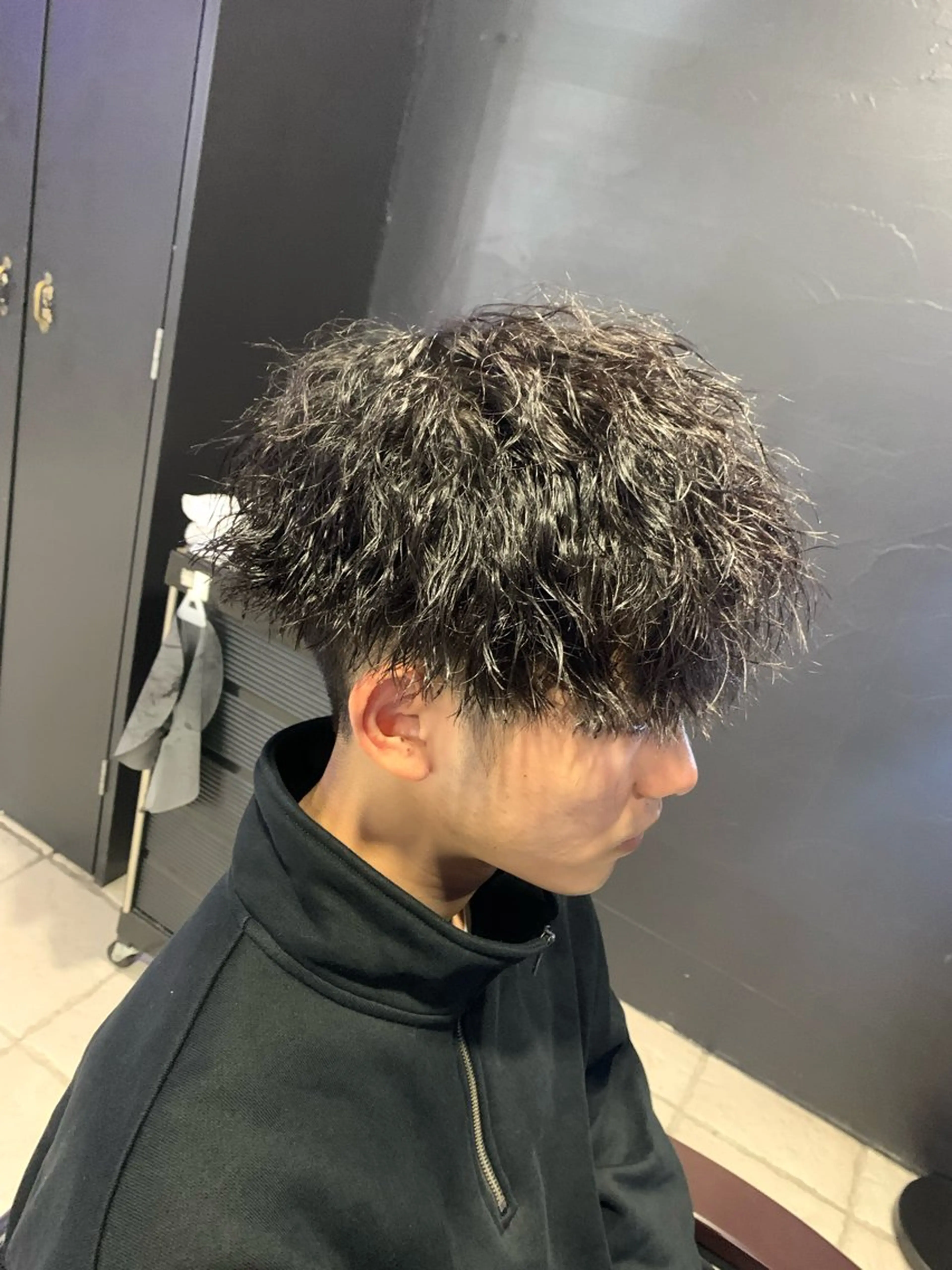 ショート メンズ カット パーマ ヘアセット メンズパーマ/難波/ 心斎橋　室園亮佑のヘアスタイル