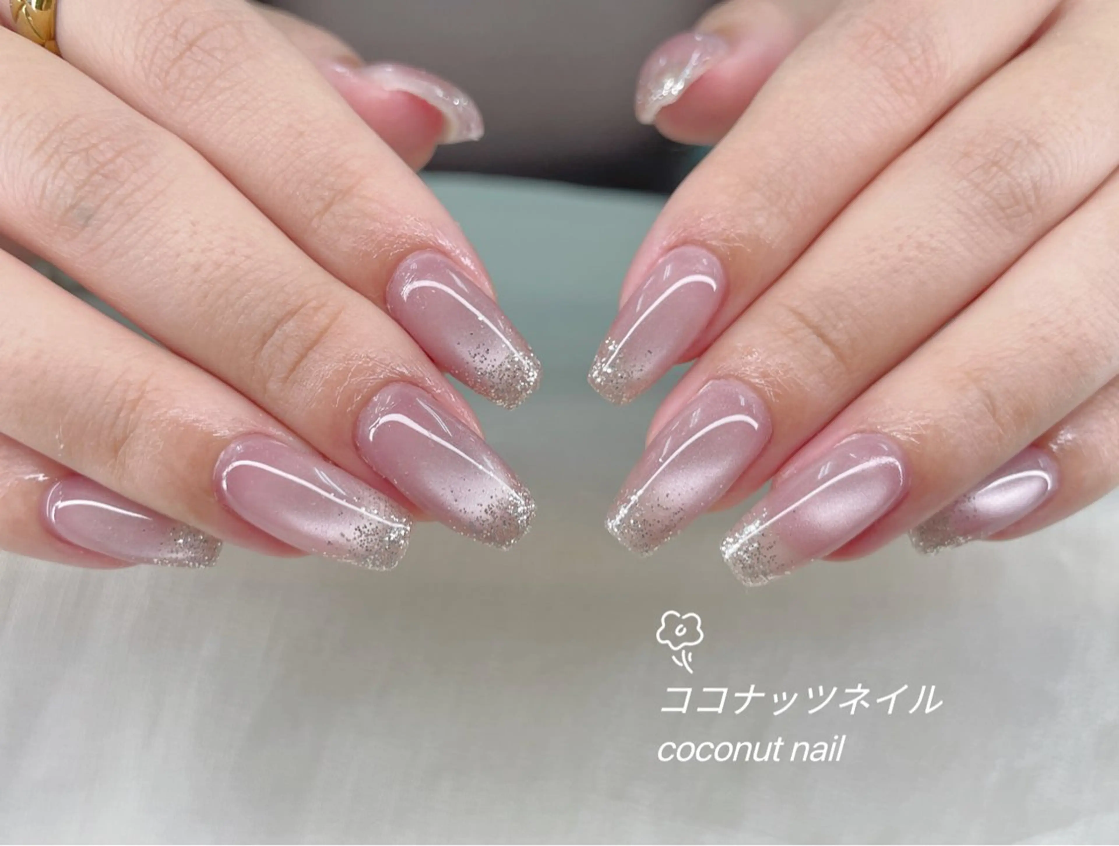 ネイル べっ甲ネイル フレンチネイル キラキラネイル マグネットネイル 大理石ネイル(マーブル) 神田 ココナッツのネイルデザイン