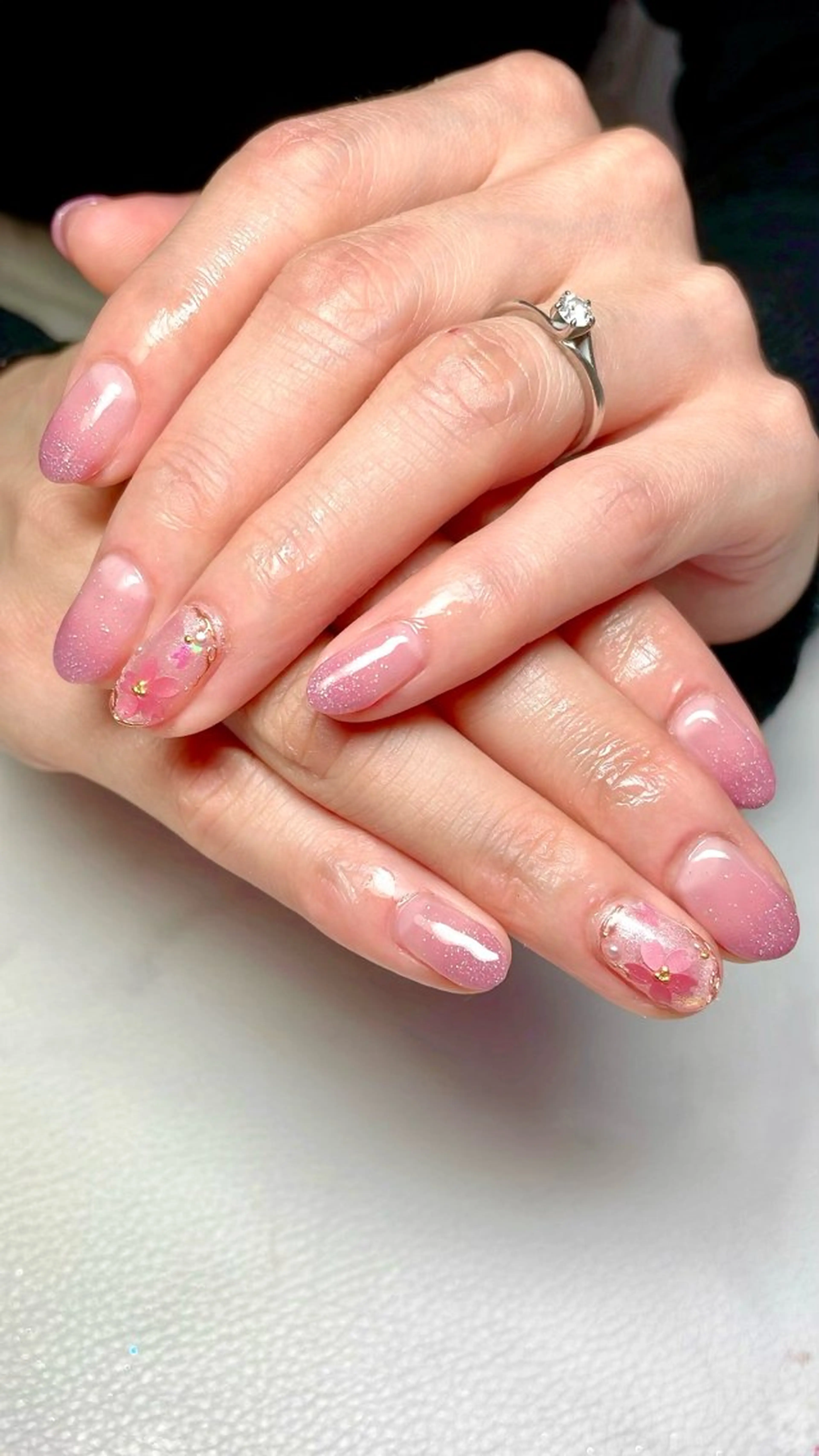 ネイル 桜ネイル ハンドネイル lemon nailレモンネイルのネイルデザイン