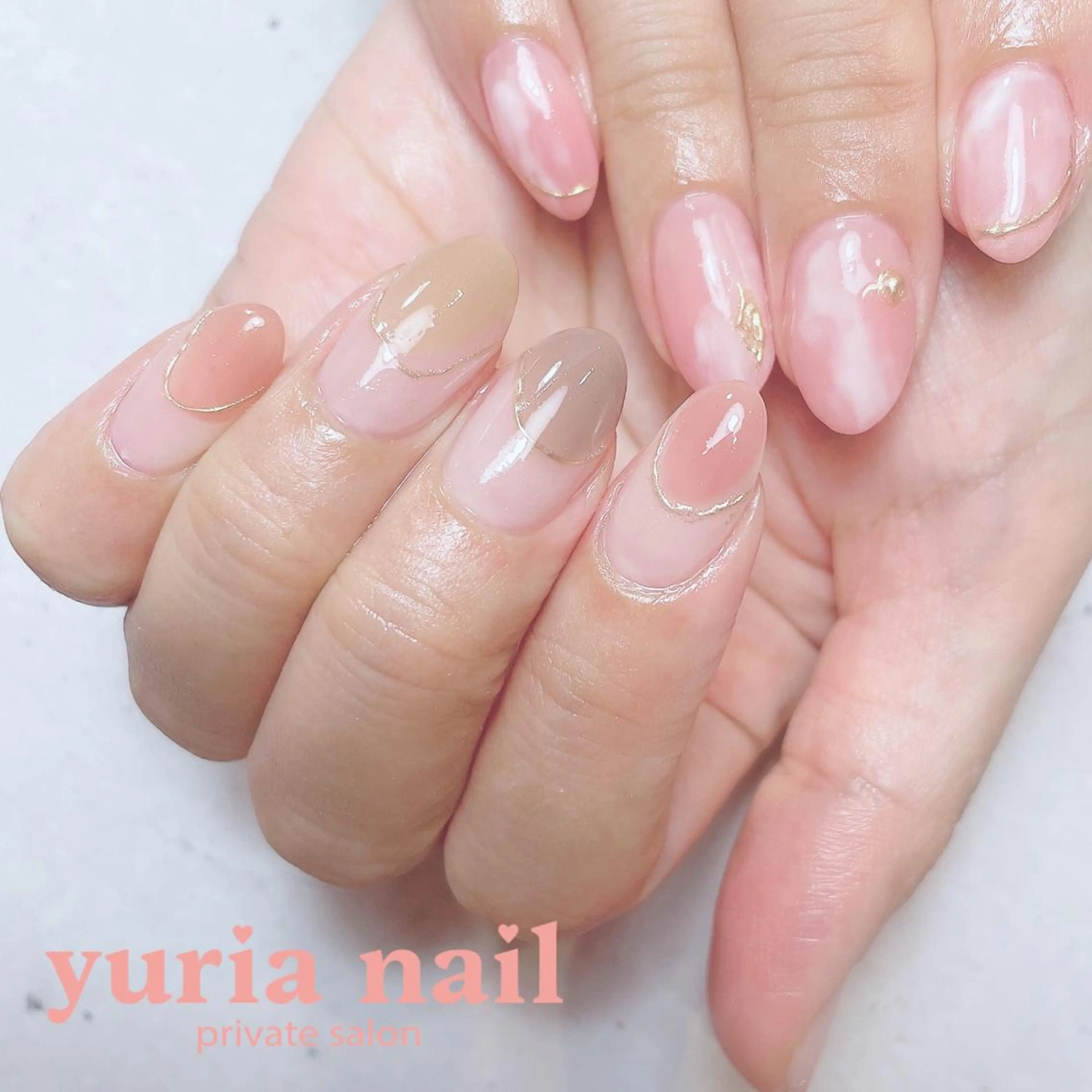 ネイル フレンチネイル ジェルネイル ニュアンスネイル ピンク ハンドネイル 小林 ゆりあのネイルデザイン