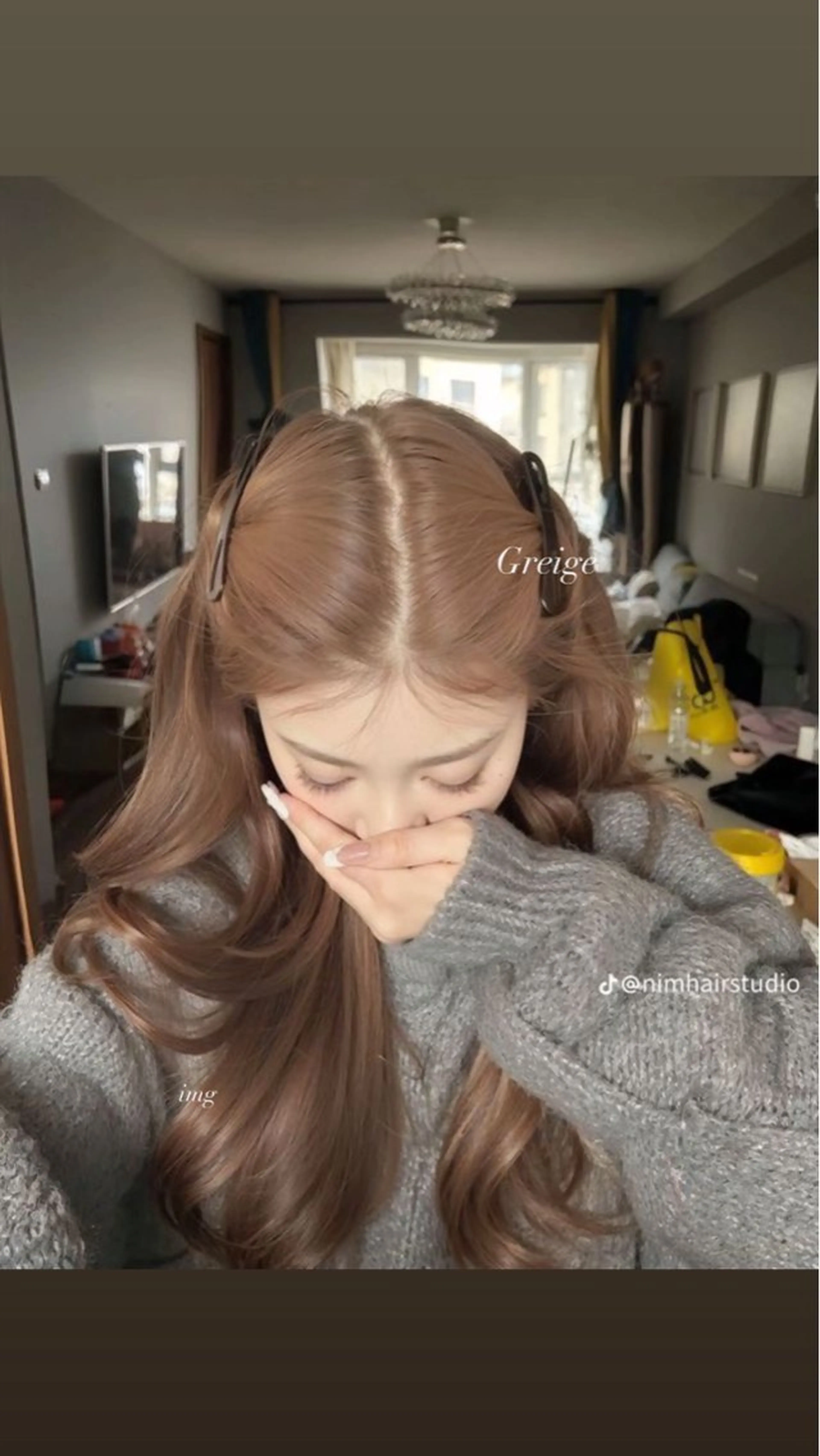 ロング ヘアカラー トリートメント ヘッドスパ ヘアセット 🤍韓国艶ワンホン ヘアMAYU🤍のヘアスタイル