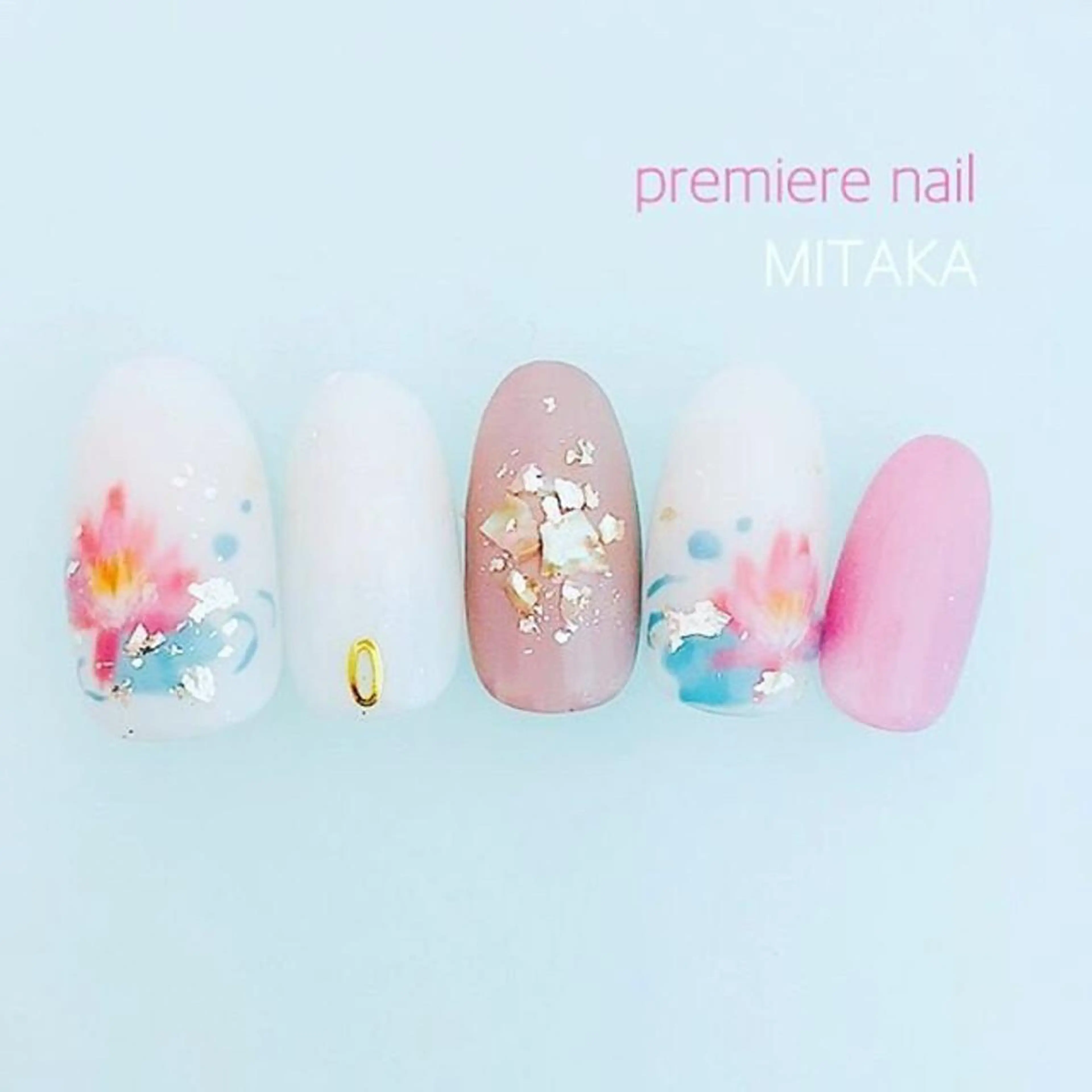 ネイル フラワーネイル ワンカラーネイル Premiere Nail商店街店のネイルデザイン