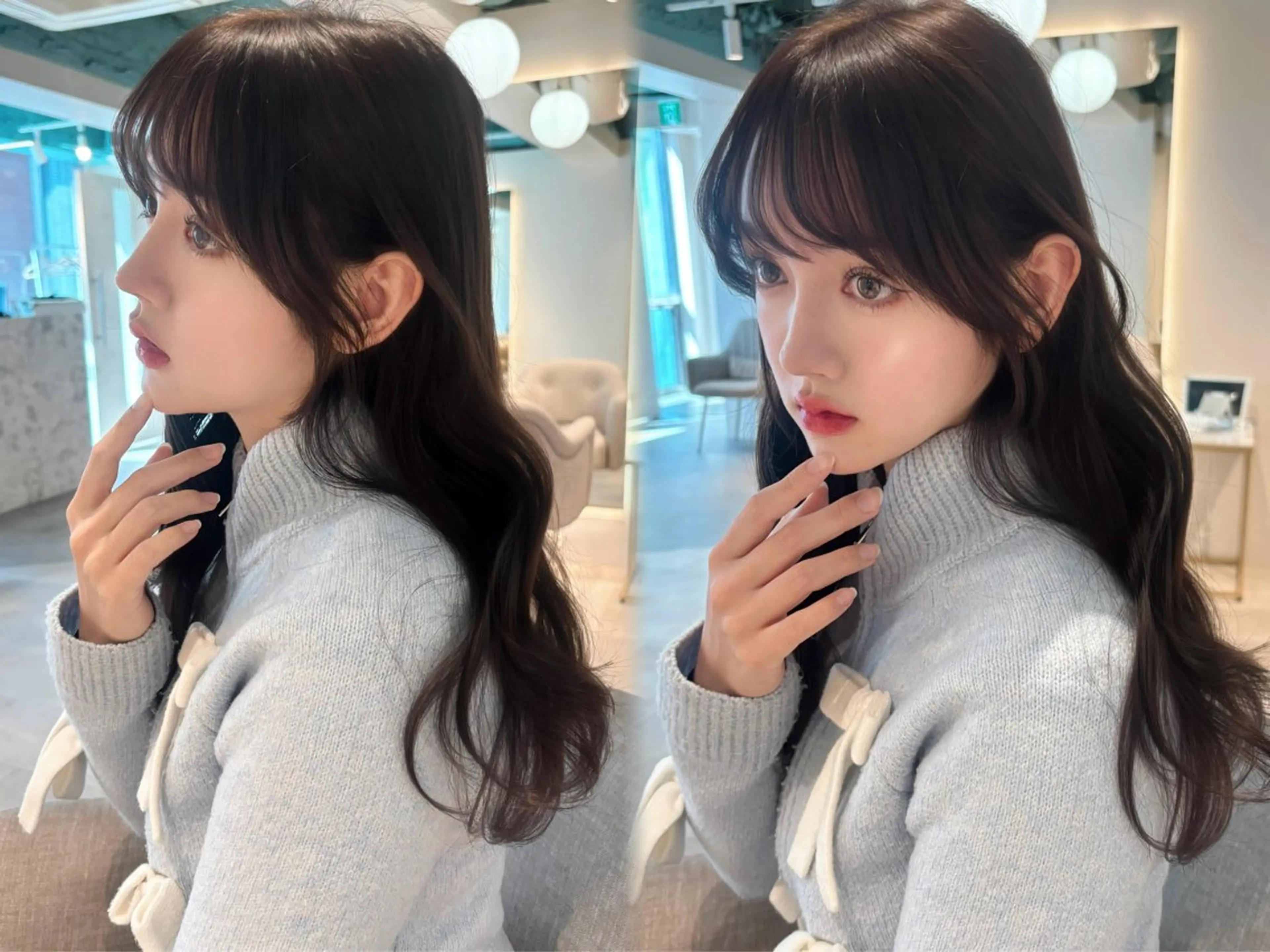 ロング 顔周りカット 小顔カット レイヤーカット/ 透明感カラー🤍楓のヘアスタイル