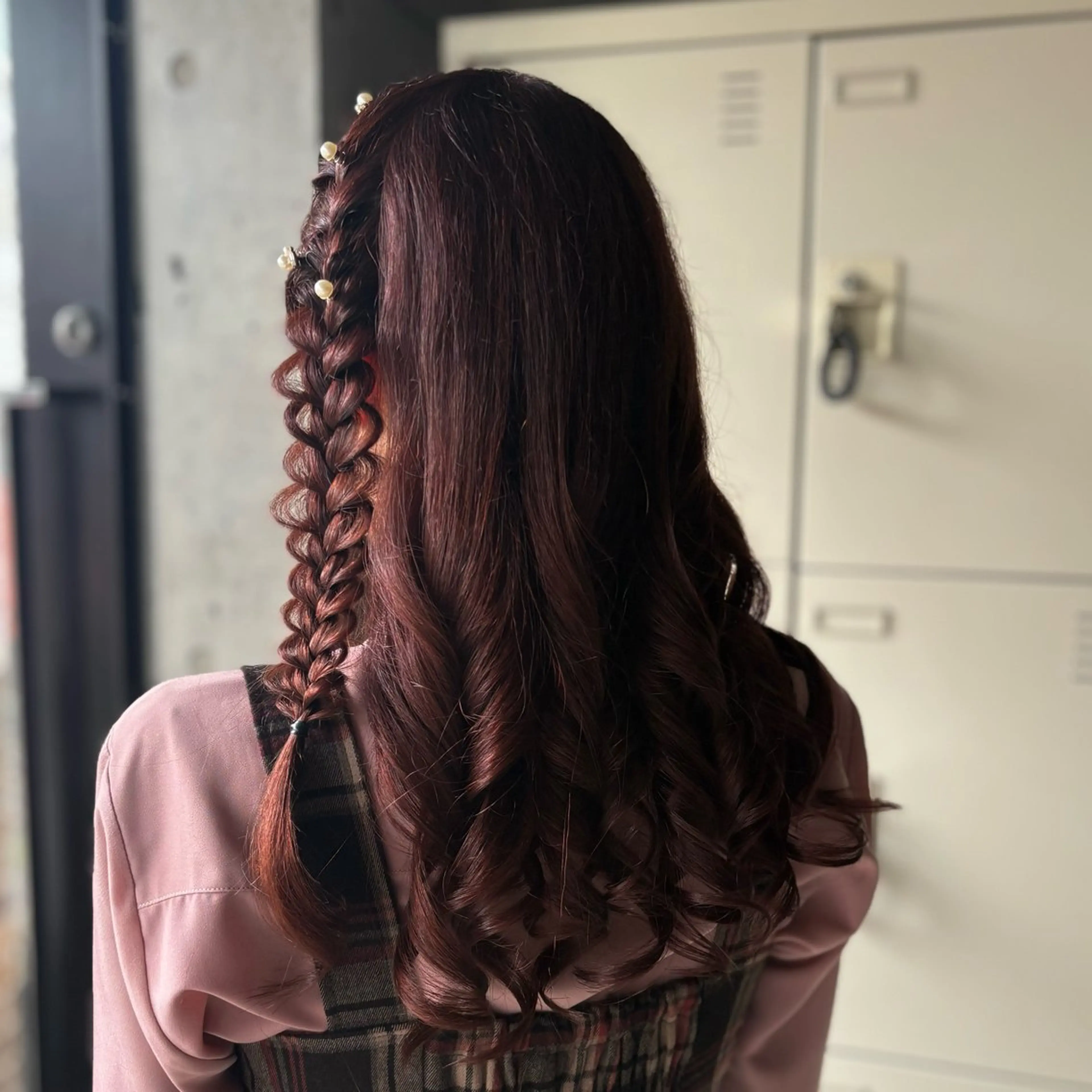 セミロング ヘアアレンジ ヘアセット うる艶/透明感カラー 🐇🤍もものヘアスタイル