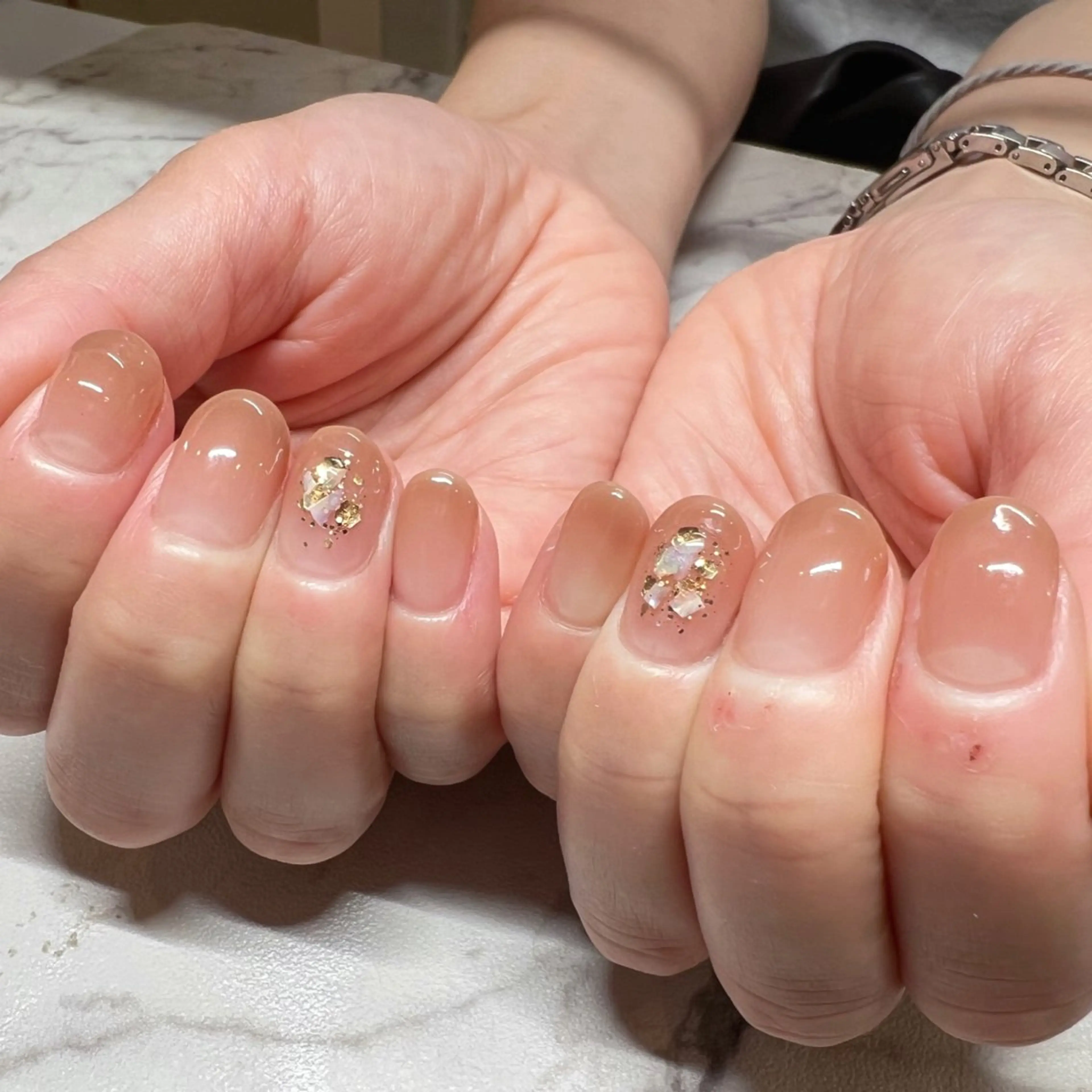 ネイル グラデーション ラメ(グリッター) シンプルネイル ルミエナ銀座 KATAOKAのネイルデザイン