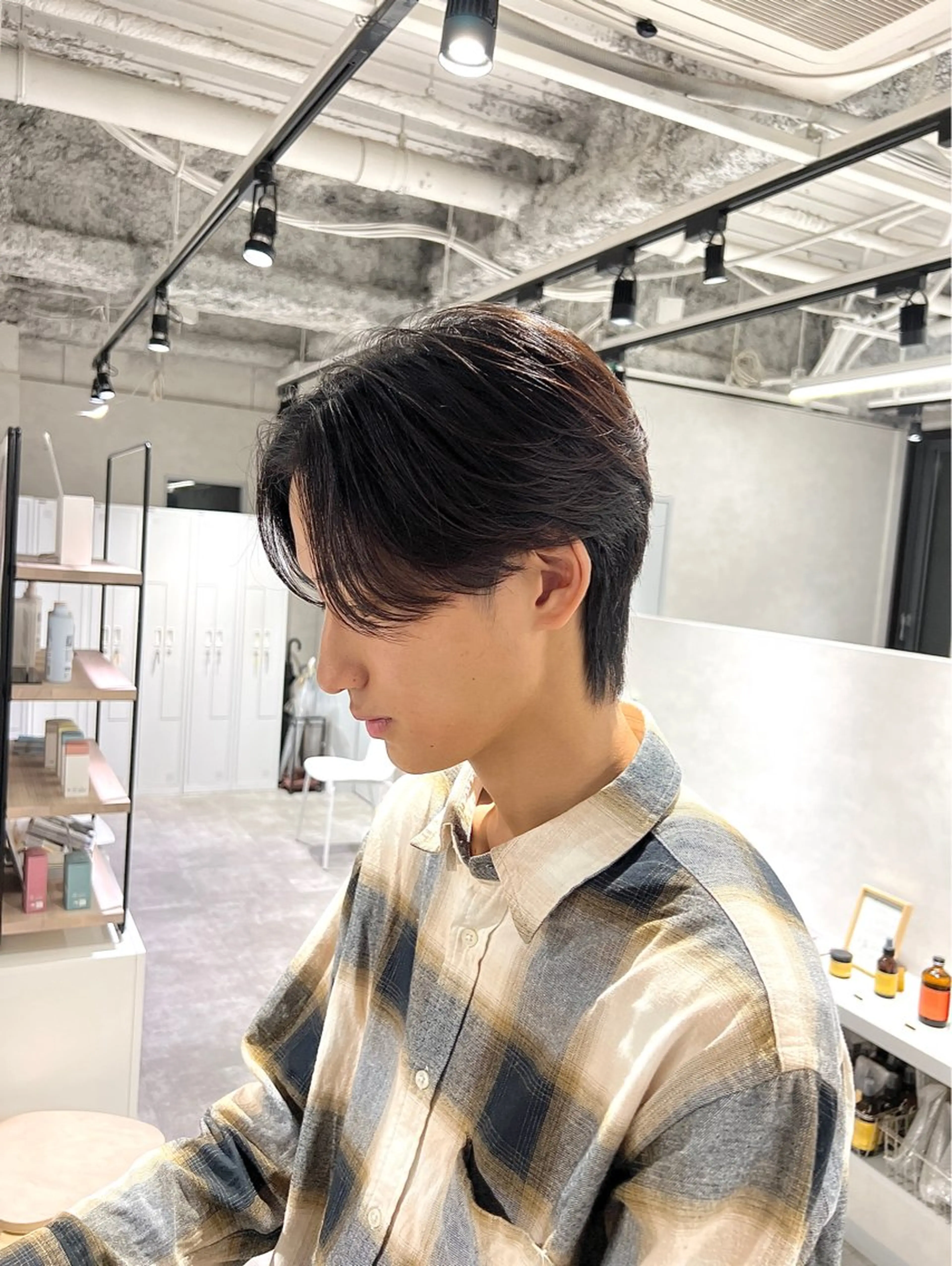 ショート パーマ メンズ 関西センターパート メンズモデル募集のヘアスタイル