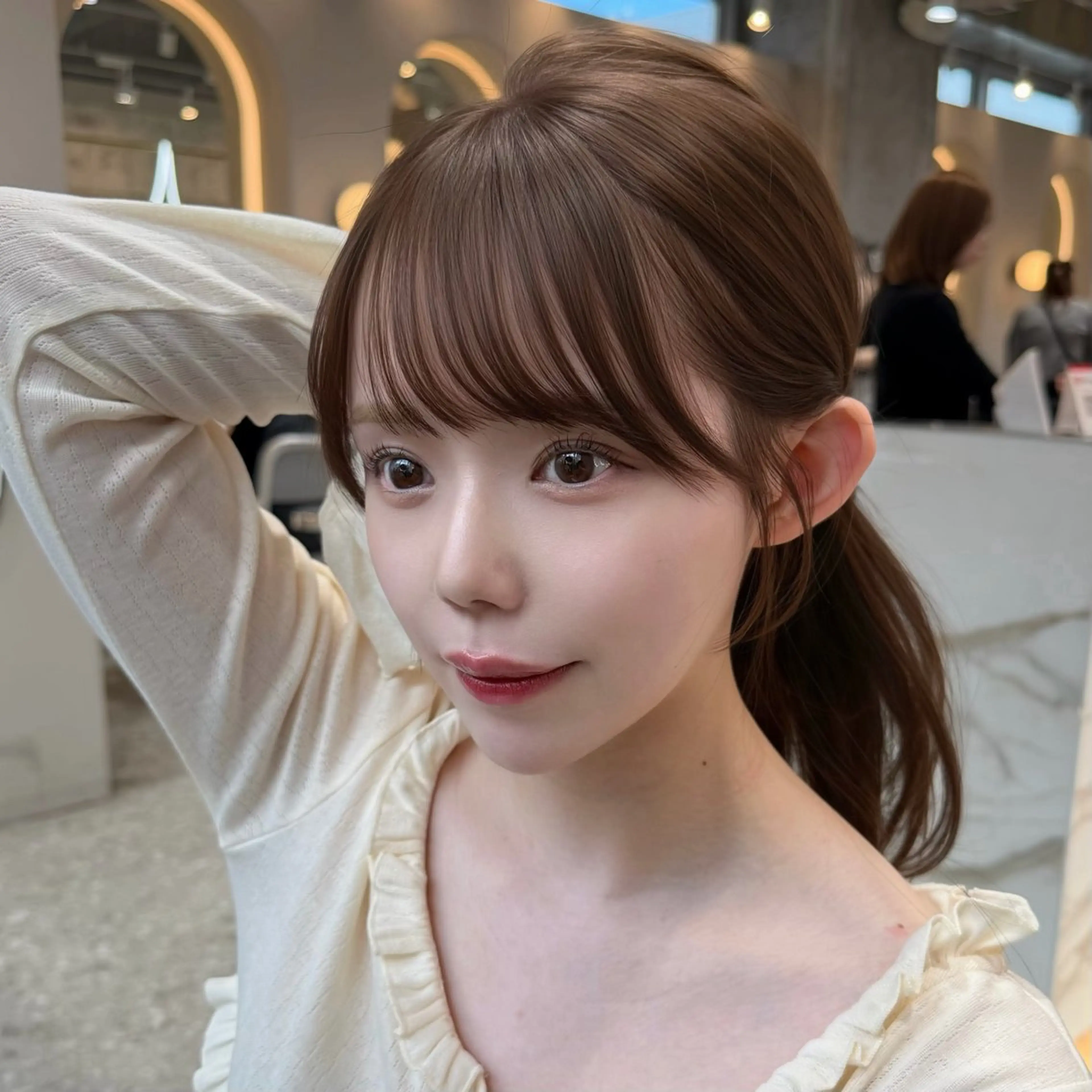 ミディアム カラー 髪質改善 韓国風ヘア レイヤーカット 縮毛矯正 トリートメント カット トリートメント 新宿/韓国風レイヤー 髪質改善/渋谷直樹のヘアスタイル