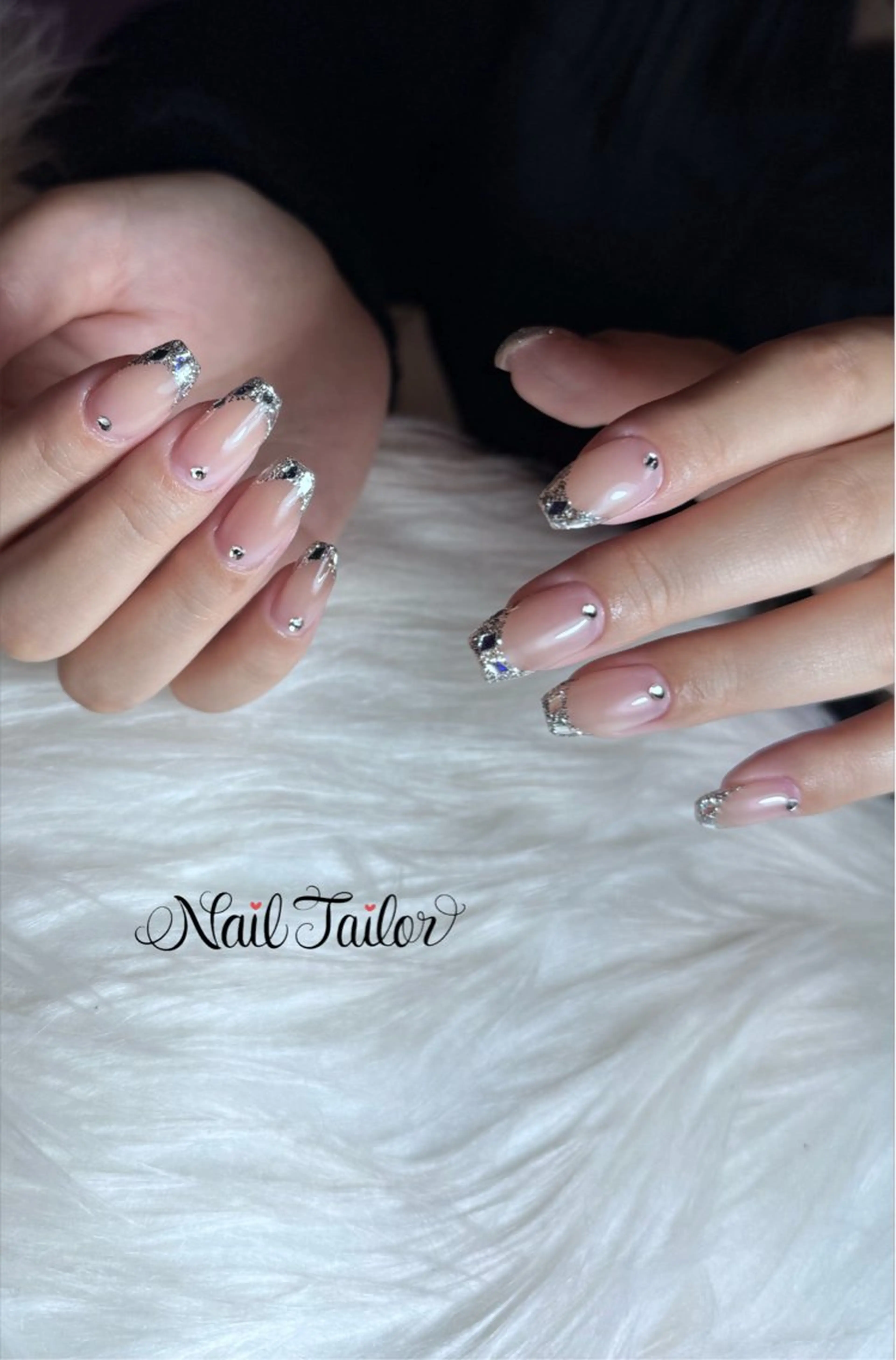ネイル フレンチネイル ガラスフレンチ ホログラムネイル 〜Nail Tailor〜　ネイルテイラー所属・NailTailor ネイルテイラーのネイルデザイン