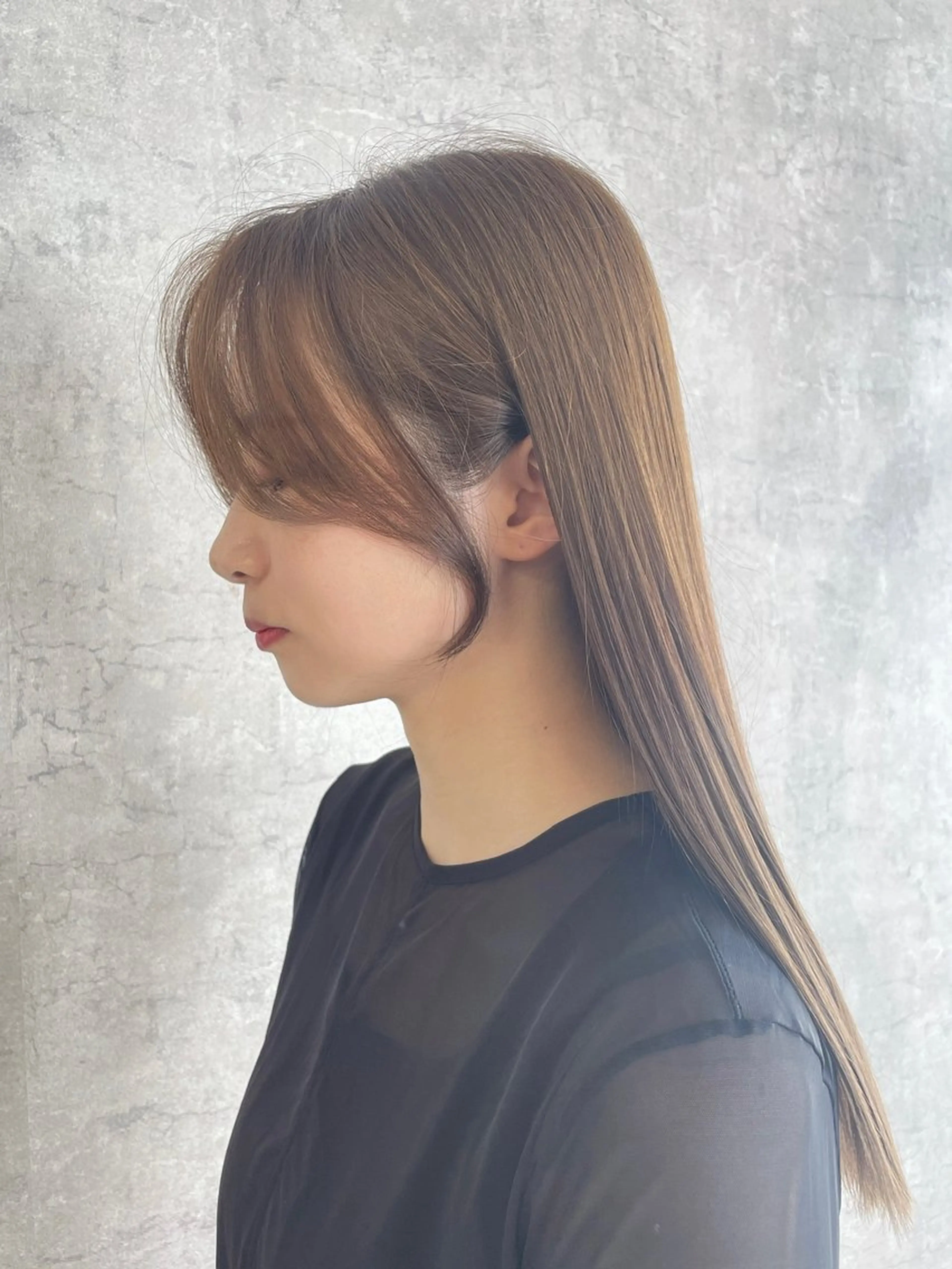 セミロング 顔まわりレイヤー 顔周りカット 姫カット 髪質改善 韓国風ヘア カット トリートメント トレンド韓国レイヤー 🇰🇷のんのヘアスタイル