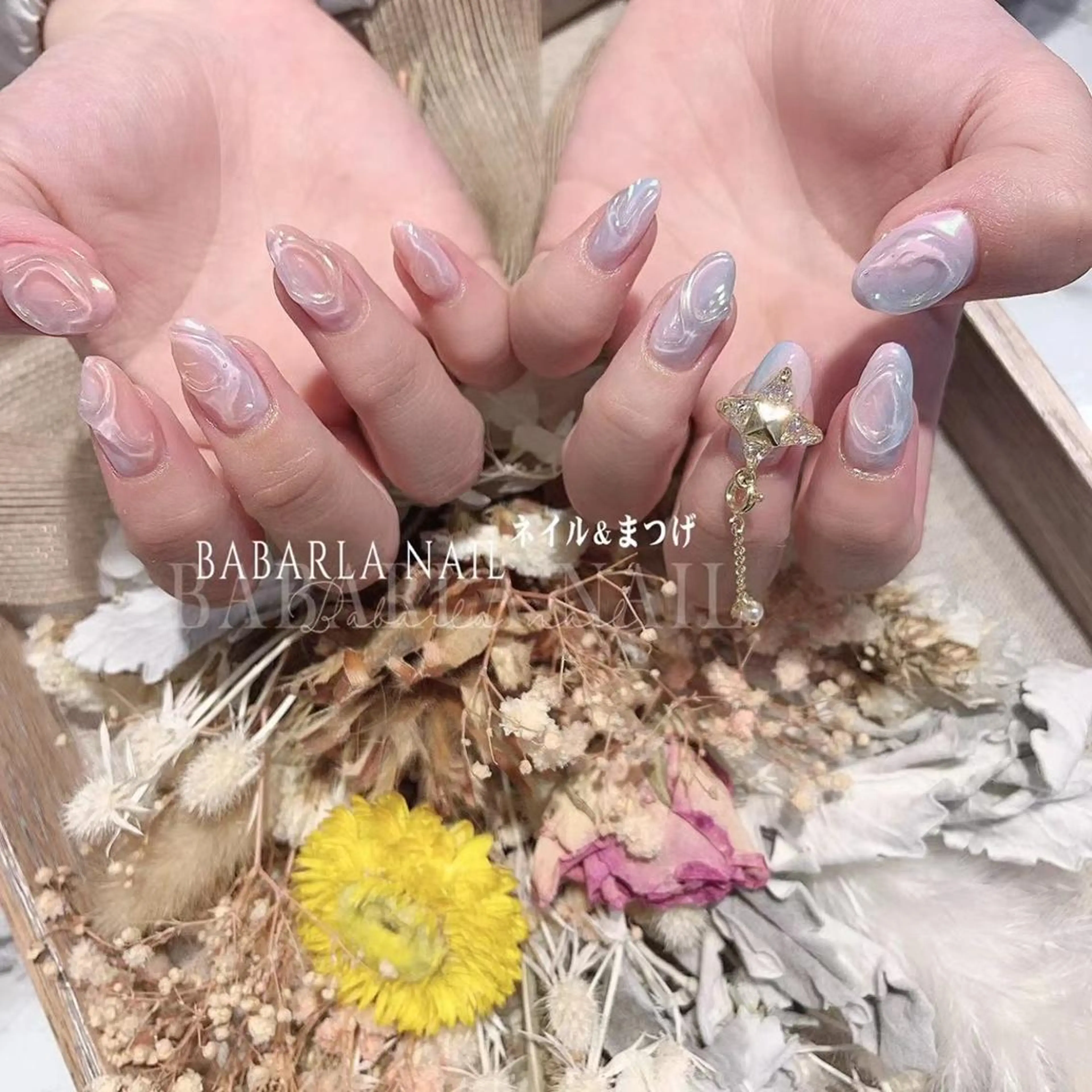 ネイル クリアネイル 大理石ネイル(マーブル) Babarla nailのネイルデザイン