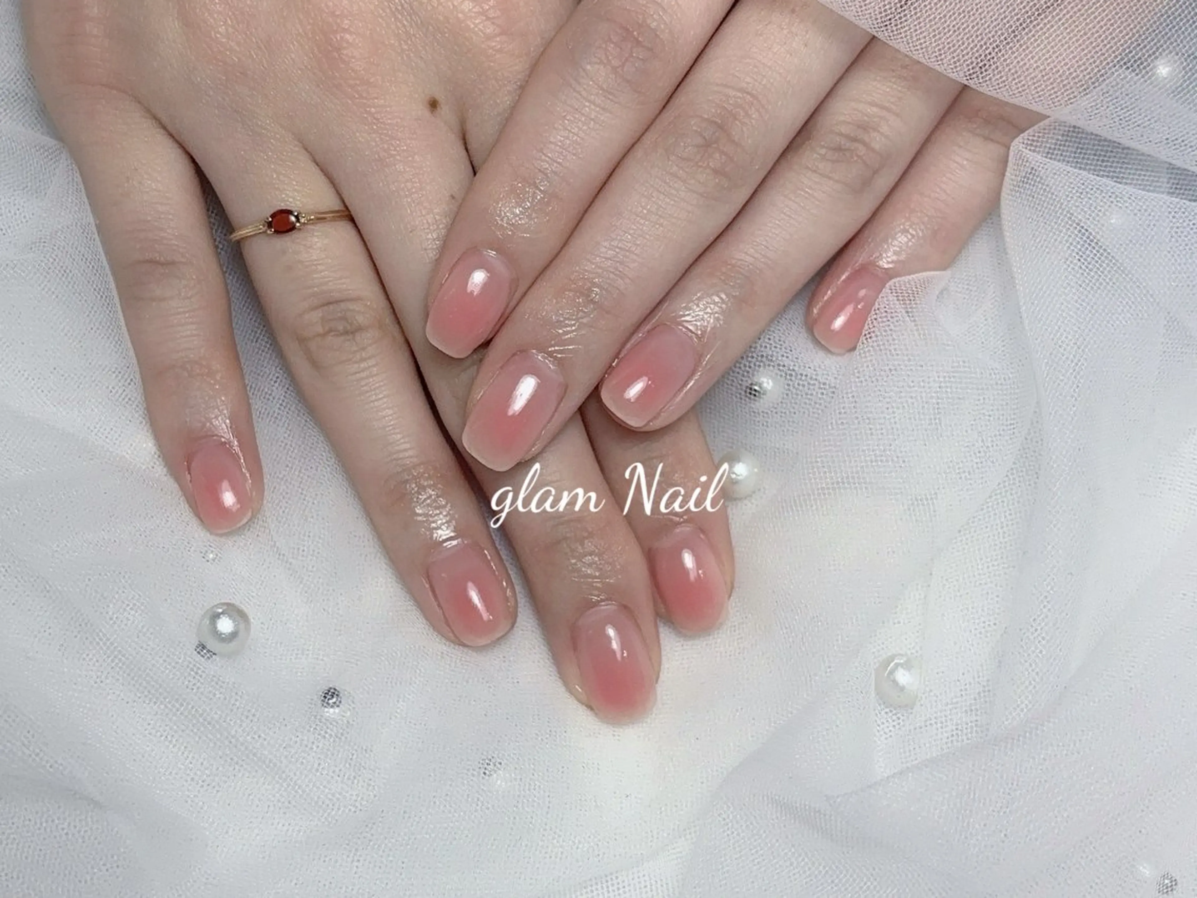 ネイル ハンドネイル エツメ💅 長さだし🎀デザインのネイルデザイン