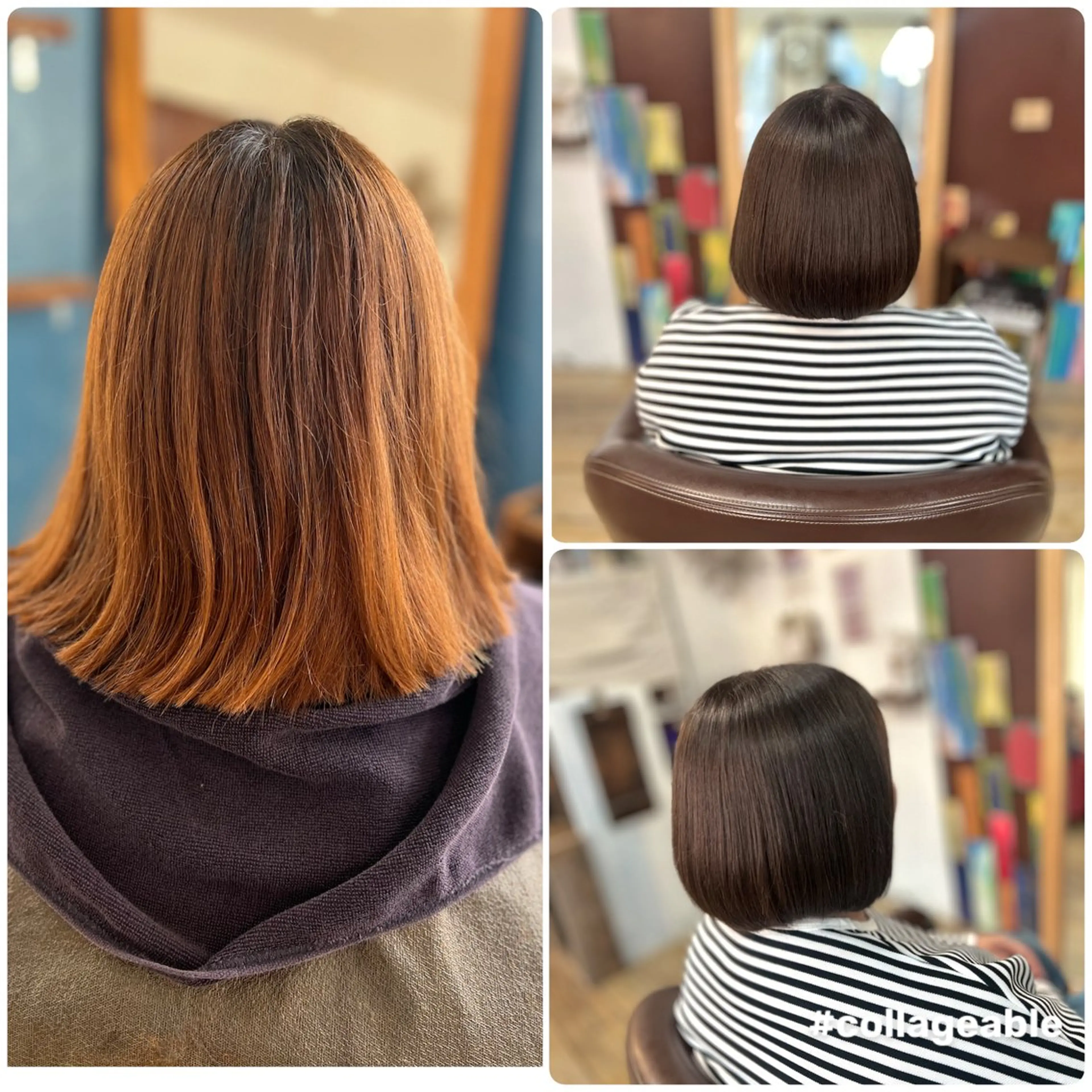 ミディアム カラー ショートボブ アッシュ ベージュカラー ボブ ヘアカラー トリートメント Style Tのヘアスタイル