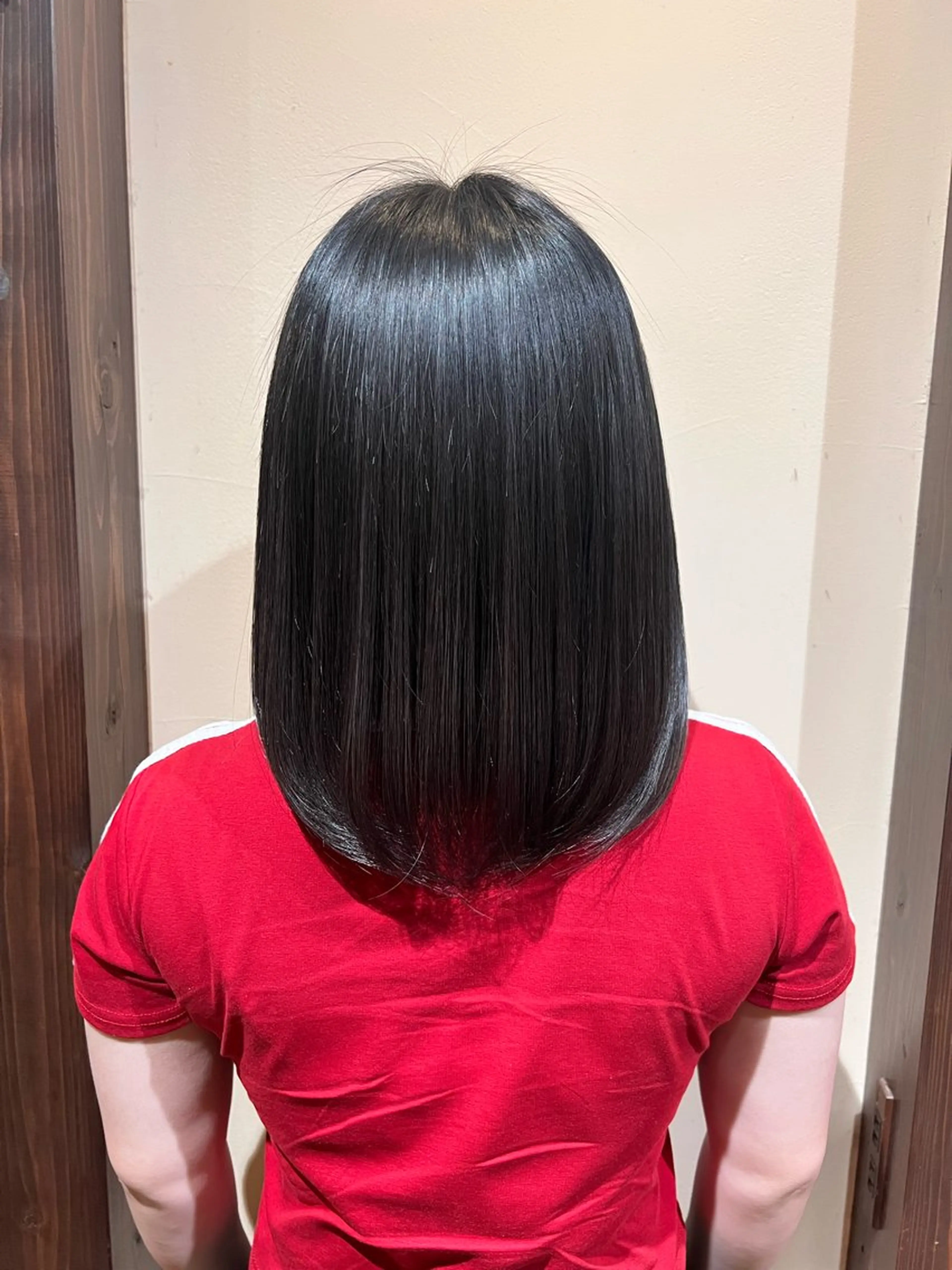 セミロング 酸性ストレート 縮毛矯正 Luster Friends所属・まゆ/髪質改善 ストレート/スパ🫧のヘアスタイル