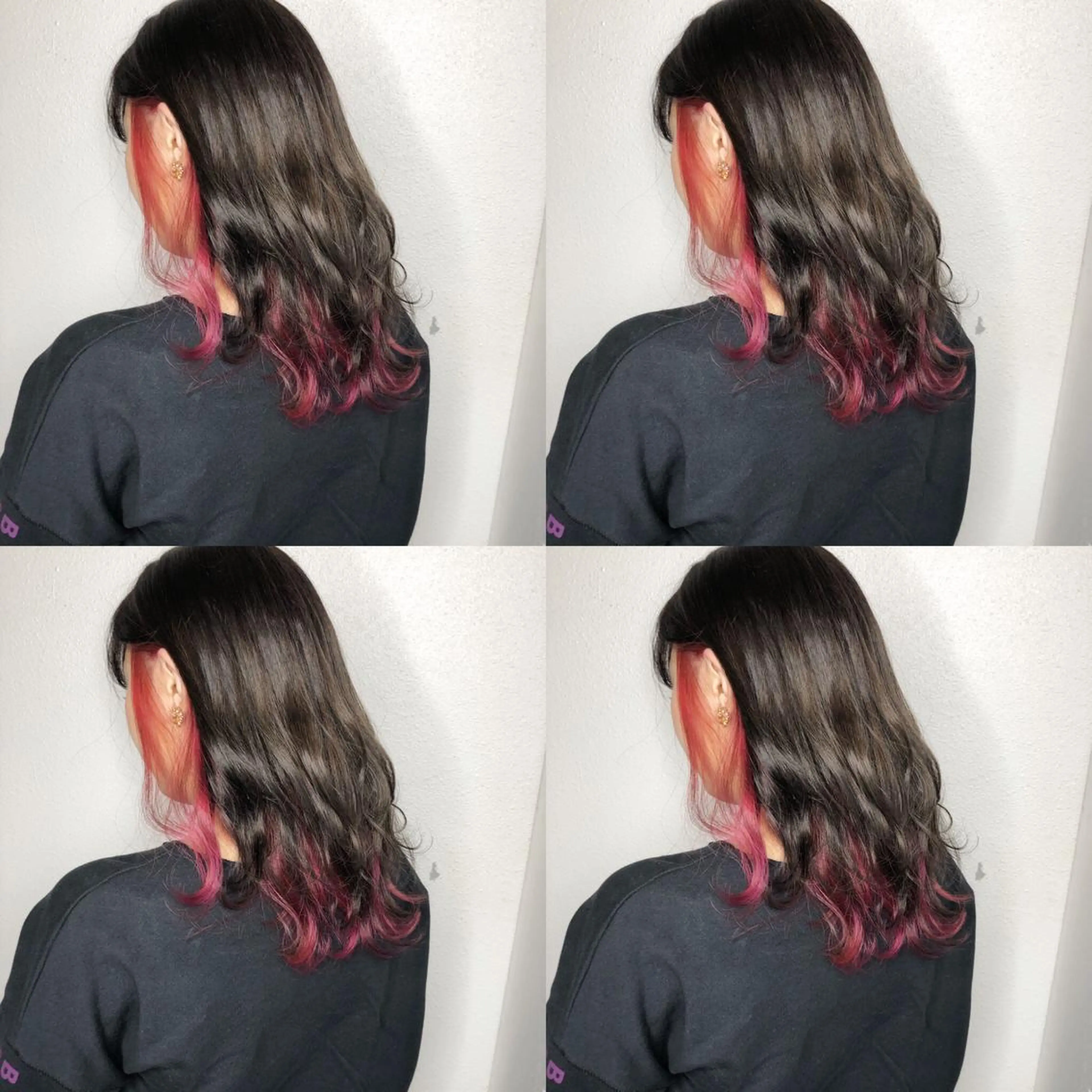 ロング カラー ブリーチ ピンクカラー ピンクパープル パープルカラー あさだ しゅうたろうのヘアスタイル