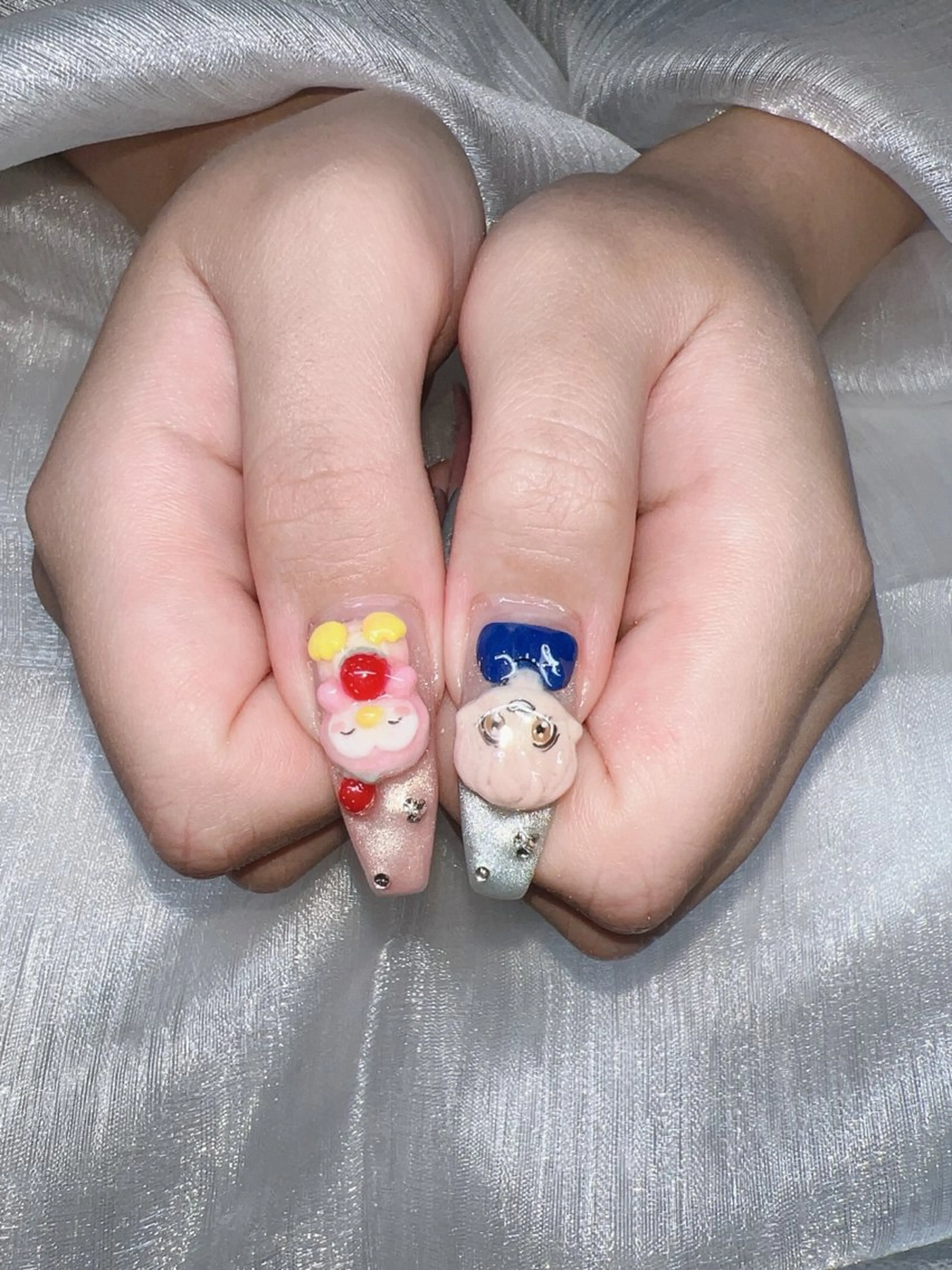 ネイル 長さ出し グラデーション キラキラネイル マグネットネイル ニュアンスネイル Lee Nails チップ長さだし専門店のネイルデザイン