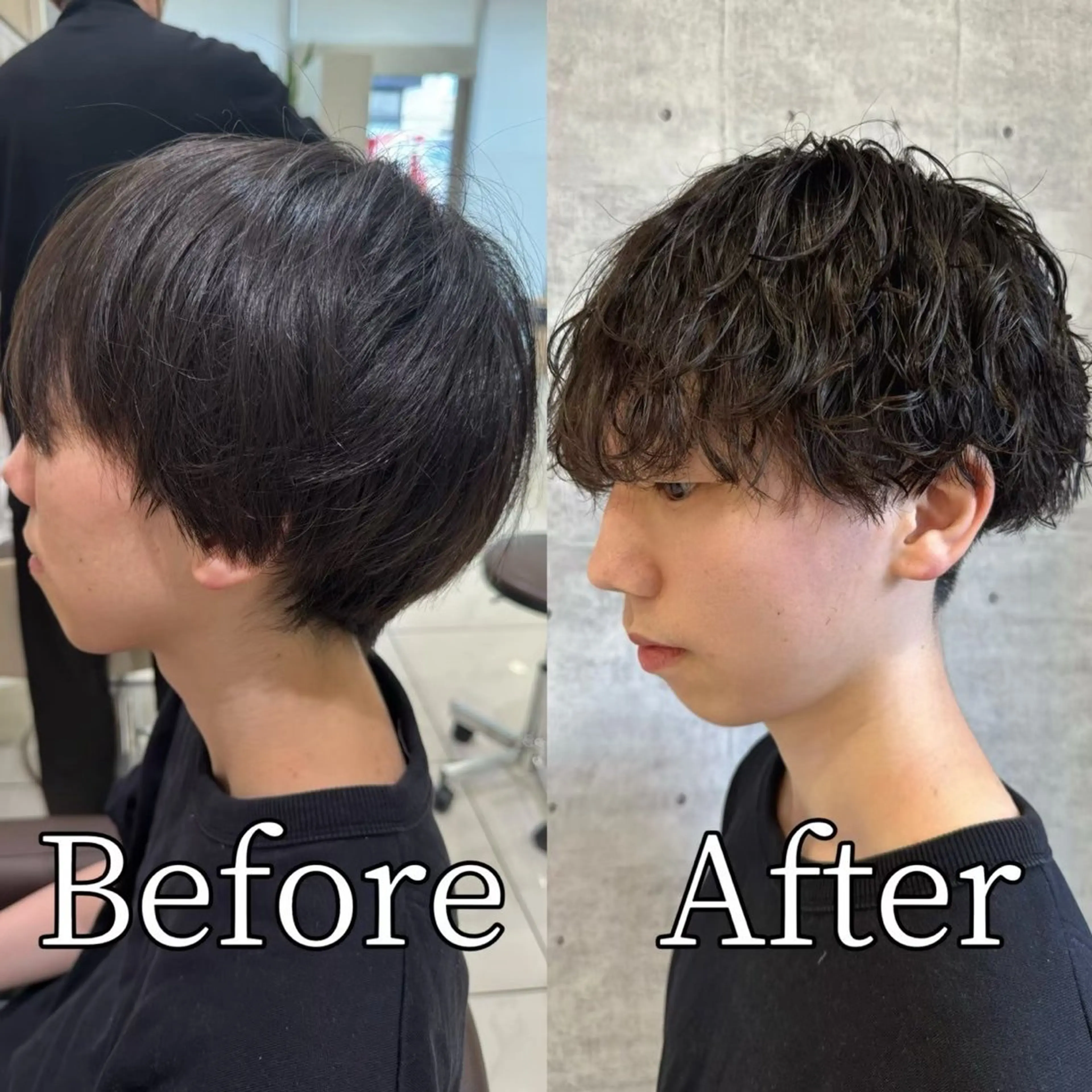 メンズ カット パーマ メンズ毛流れ 縮毛特化/土屋丈のヘアスタイル