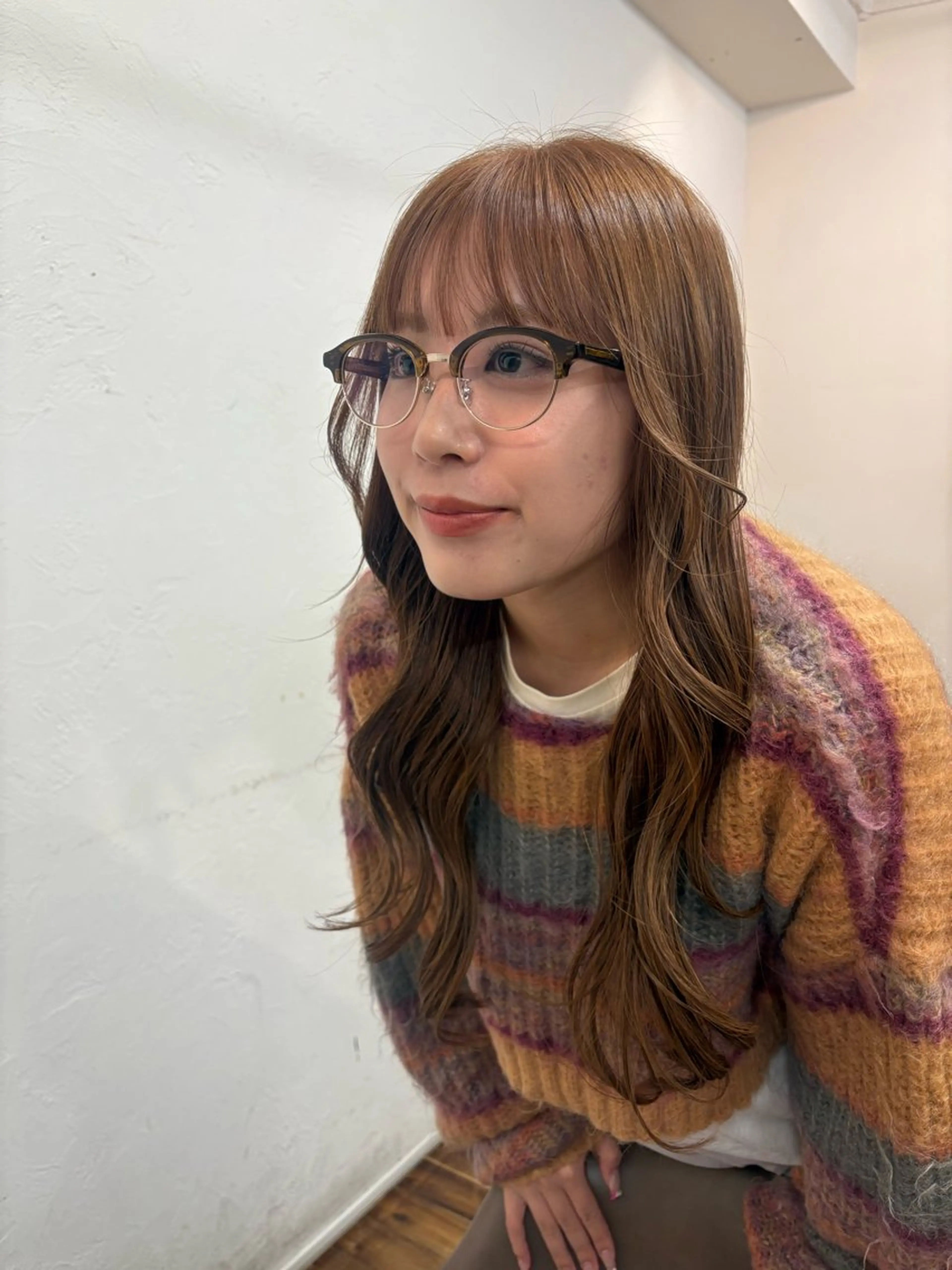 ロング カラー ベージュカラー ブリーチ ダブルカラー ブリーチなしカラー ヘアカラー 大阪デザインカラー/ カットモデル募集のヘアスタイル