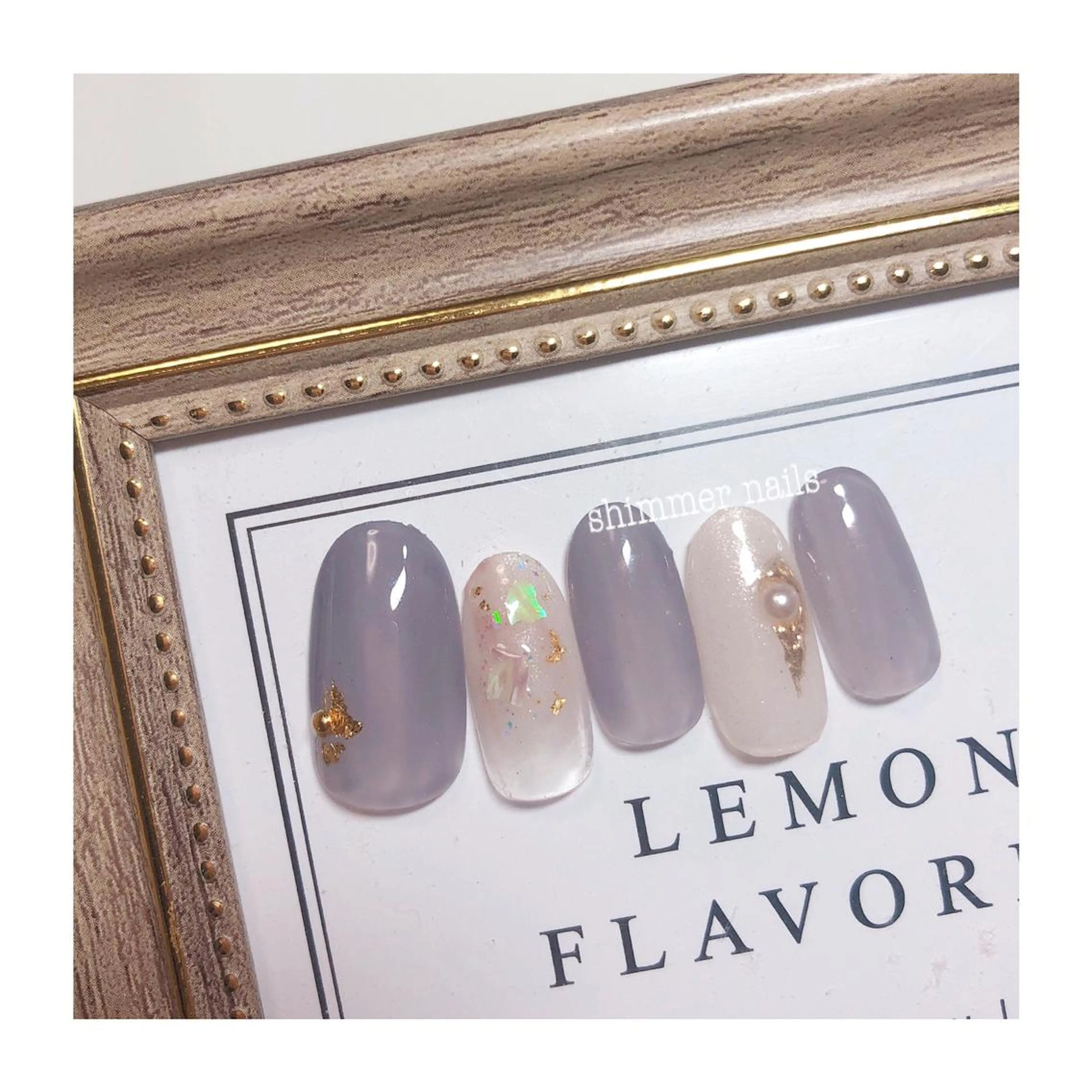 ネイル ブルー フットネイル shimmer nailsのネイルデザイン