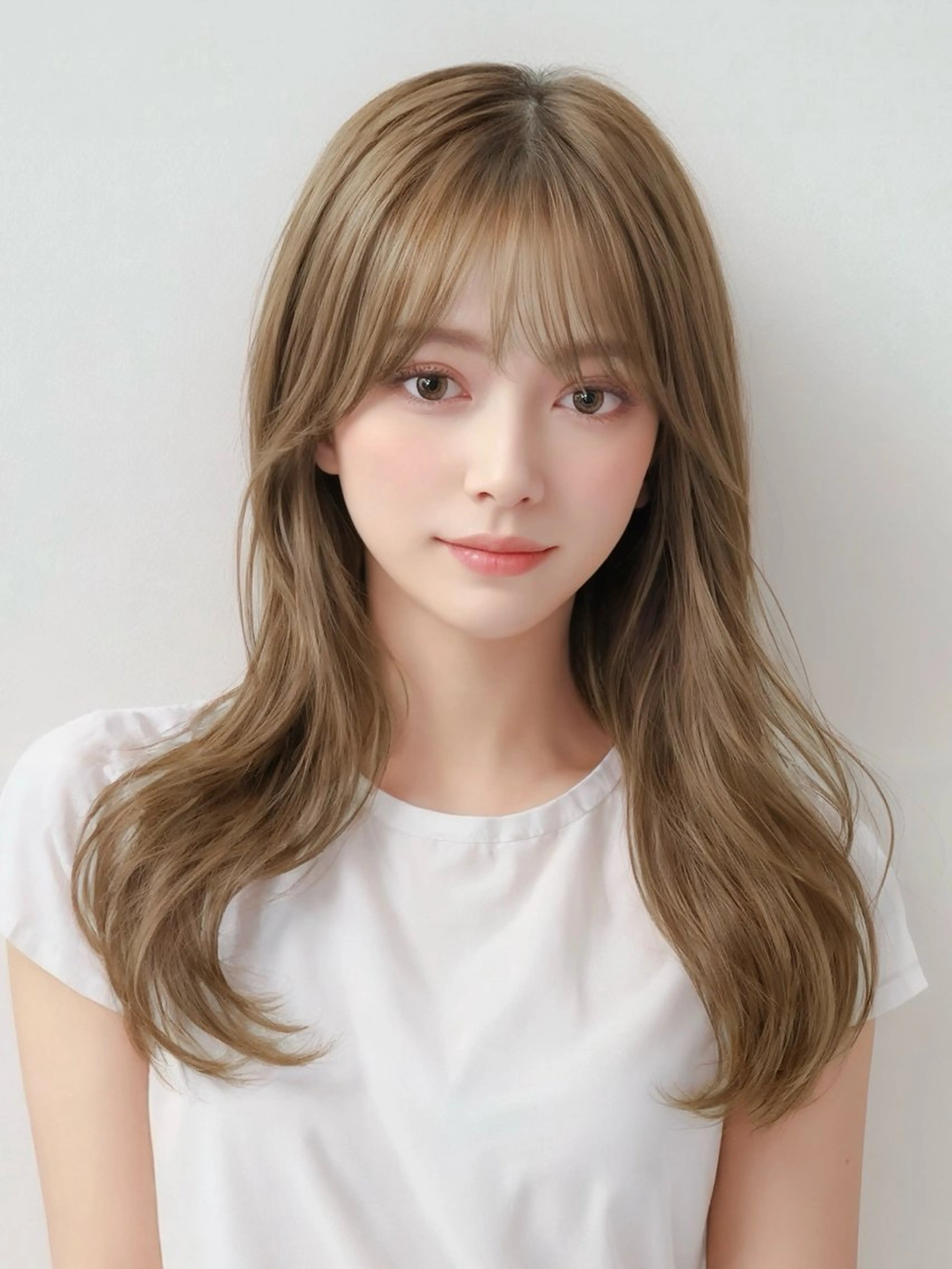 ロング 韓国風ヘア レイヤーカット 神戸でブリーチなら puty/レイヤーのヘアスタイル