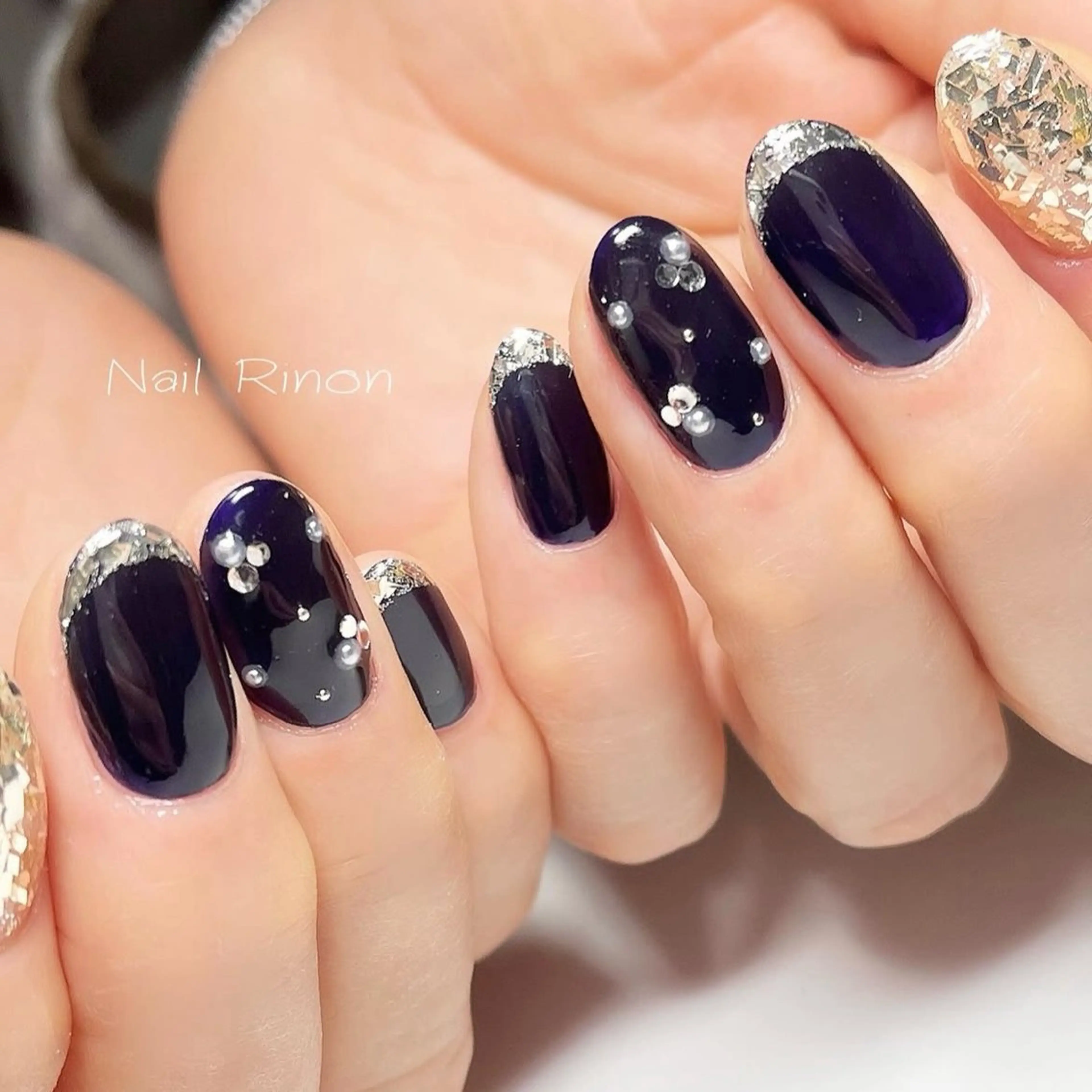 ネイル フレンチネイル ガラスフレンチ Nail Rinonのネイルデザイン