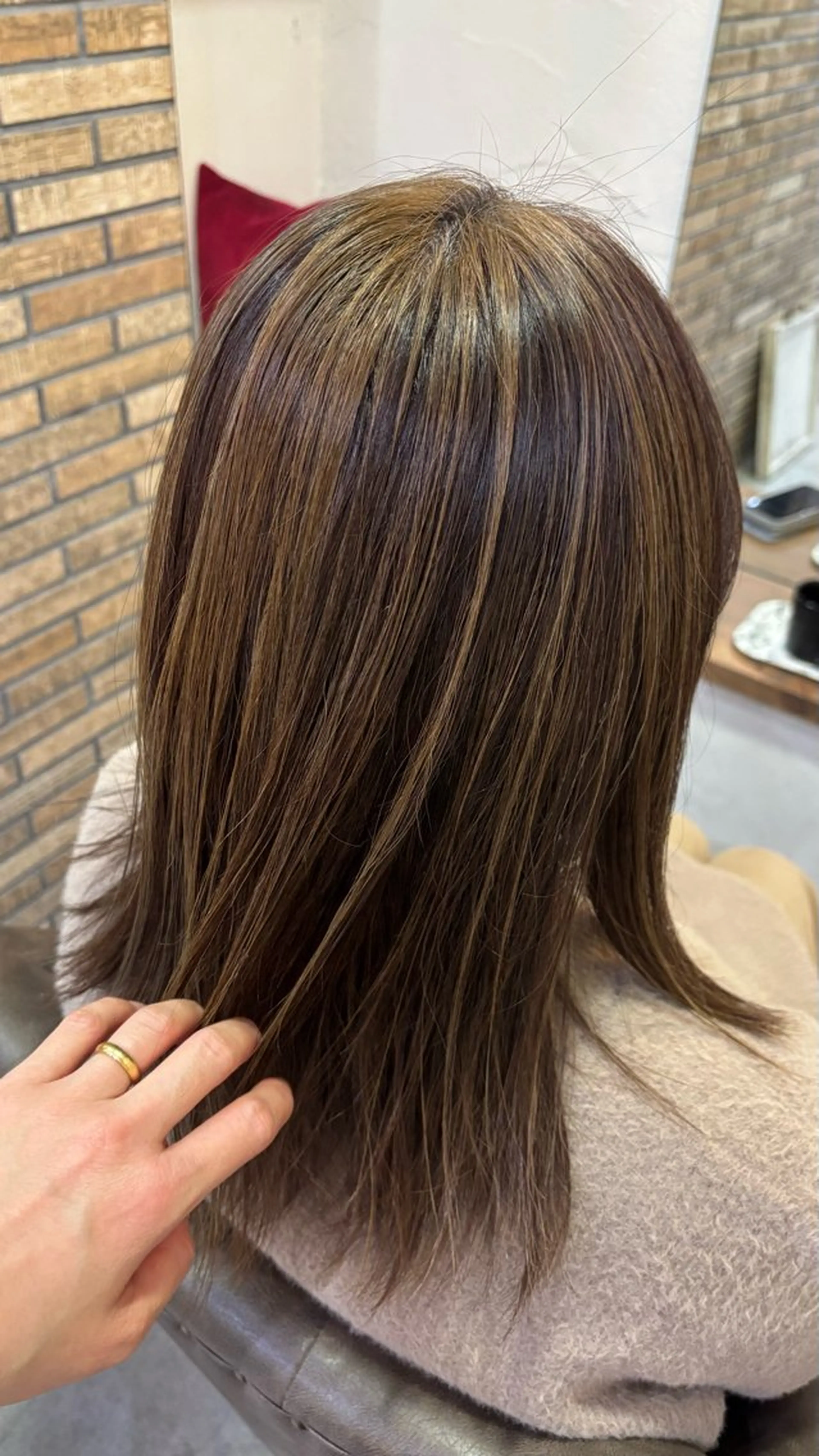 ミディアム カラー ショート・パーマ・デ ザインカラー/むつみのヘアスタイル