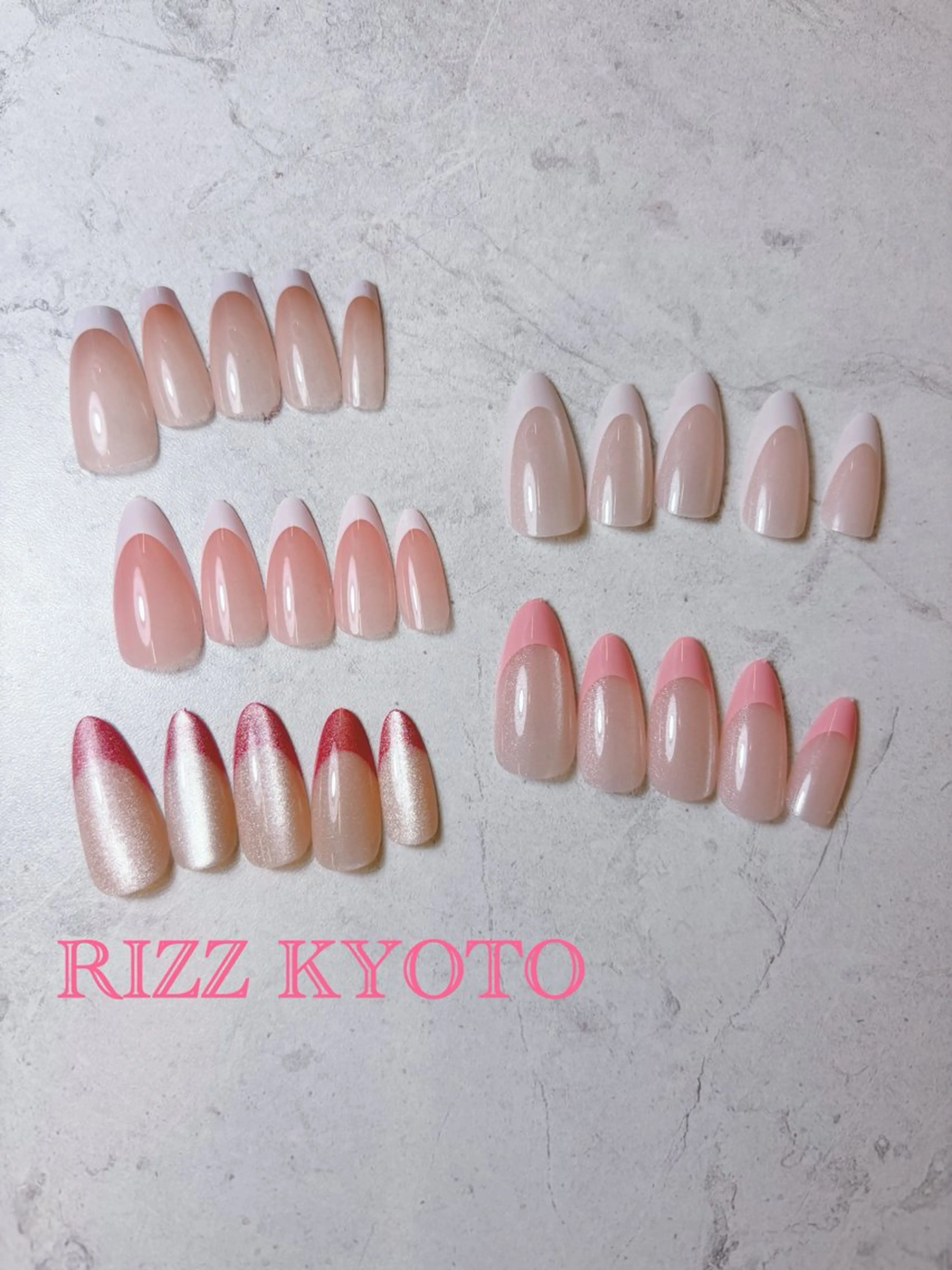 ネイル フレンチネイル スカルプネイル シンプルネイル ネイルチップ RIZZ KYOTO ゆうのネイルデザイン