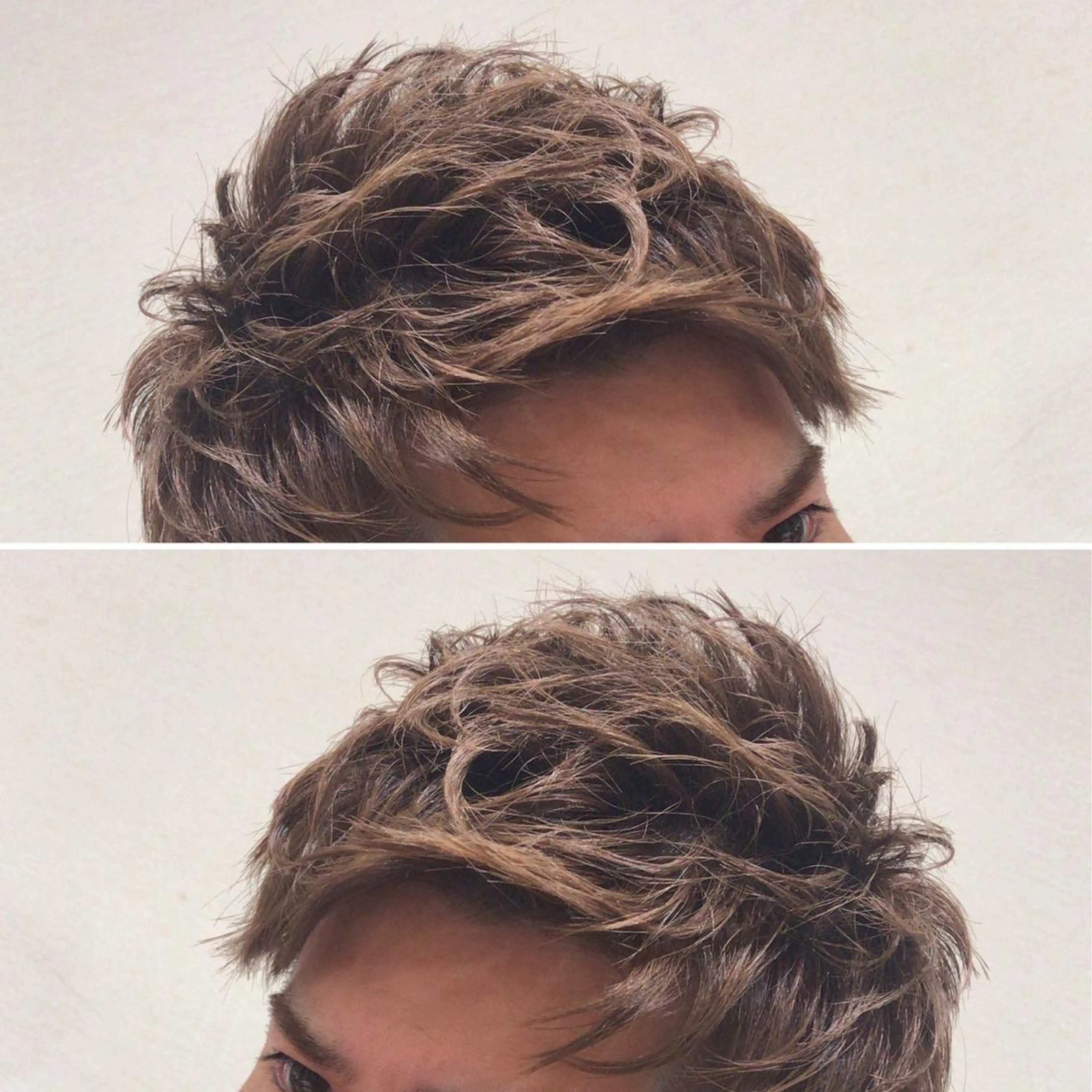 ショート パーマ メンズ 白髪ぼかしハイライト 茗荷谷駅徒歩2分のヘアスタイル