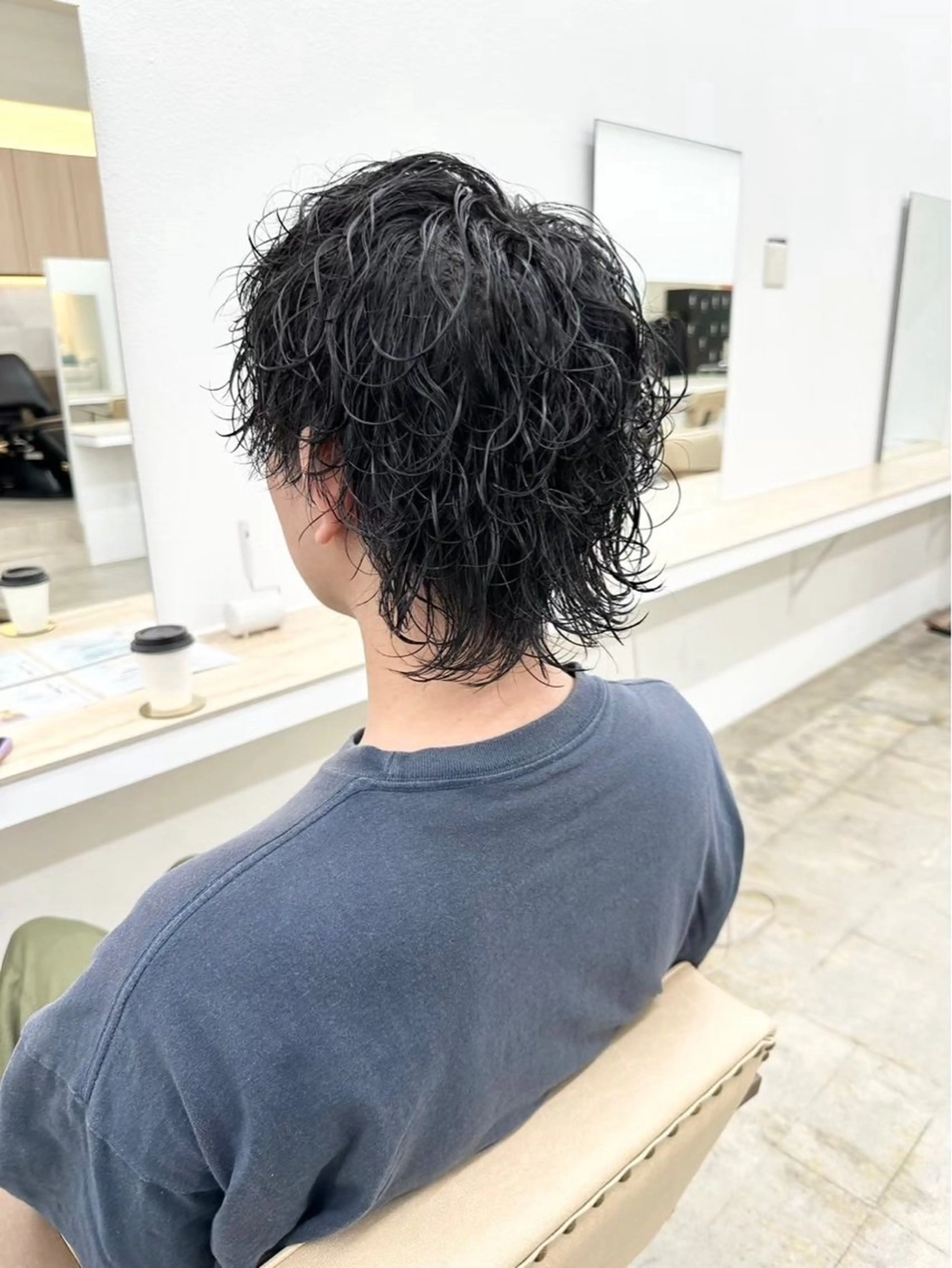 パーマ メンズ メンズパーマ メンズウルフカット ウルフカット 🫧ブリーチモデル/ 透明感カラー /みきのヘアスタイル